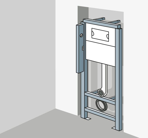 wand wc element aufstellen