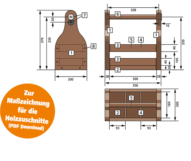 Holzzuschnitt Männerhandtasche