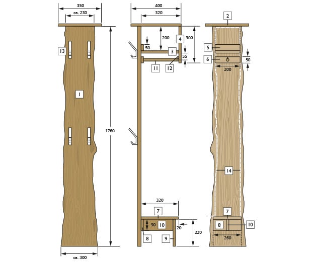 Garderobe Maßzeichnung