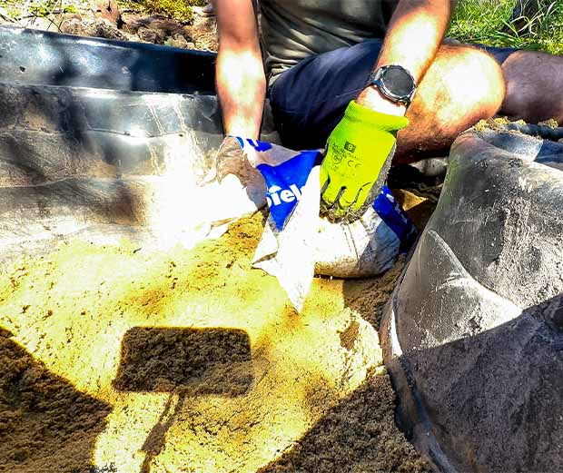 DIY Anleitung: Naturteich anlegen. Anleitungsschritt 2.