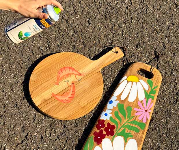 DIY-Idee: Holztablett bemalen. Schritt 2.