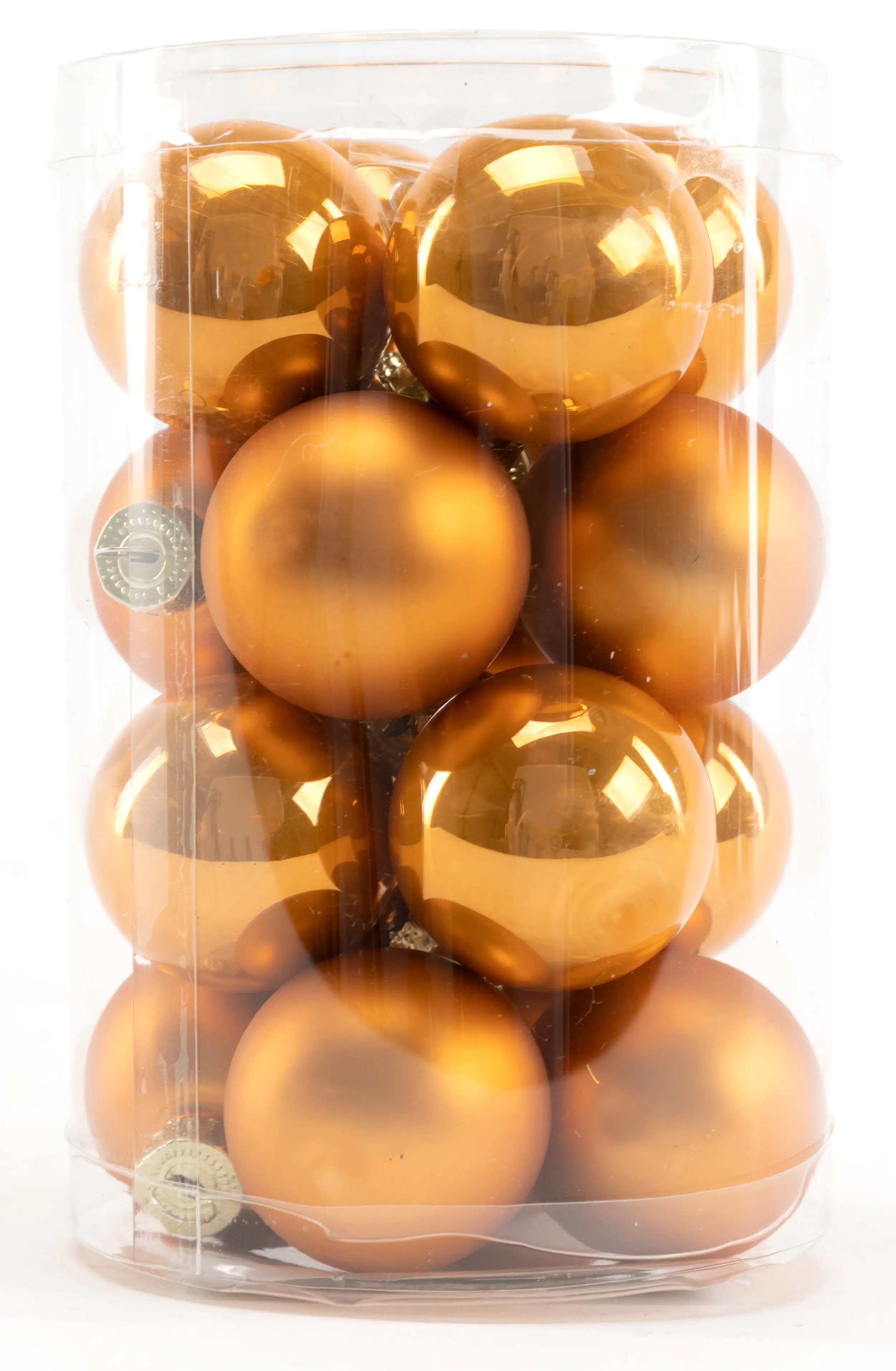 TrendLine Mini-Christbaumkugeln aus Glas Ø 3,5 cm bernstein 16 Stück