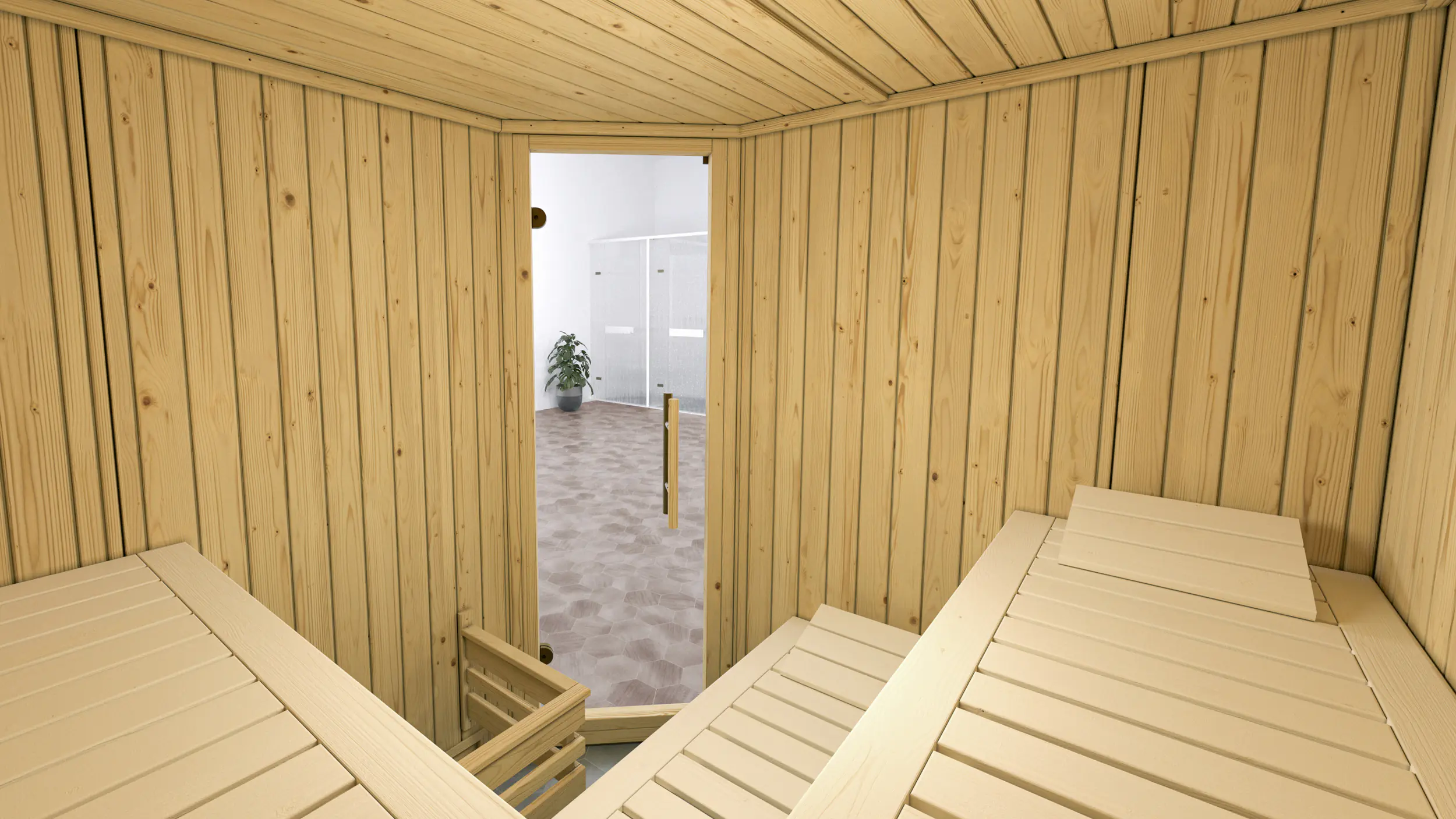 Weka Sauna Varberg 3 mit Glastür 2,73 m²