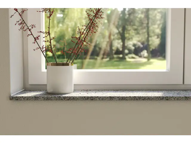 Wigastone Granit-Fensterbank grau 275 x 20 x 2 cm mit Wasserrille