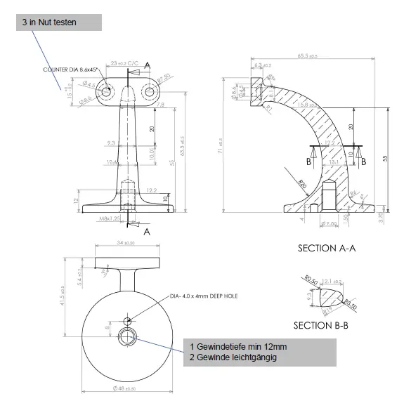 Dieda Handlaufkonsolen Messing poliert