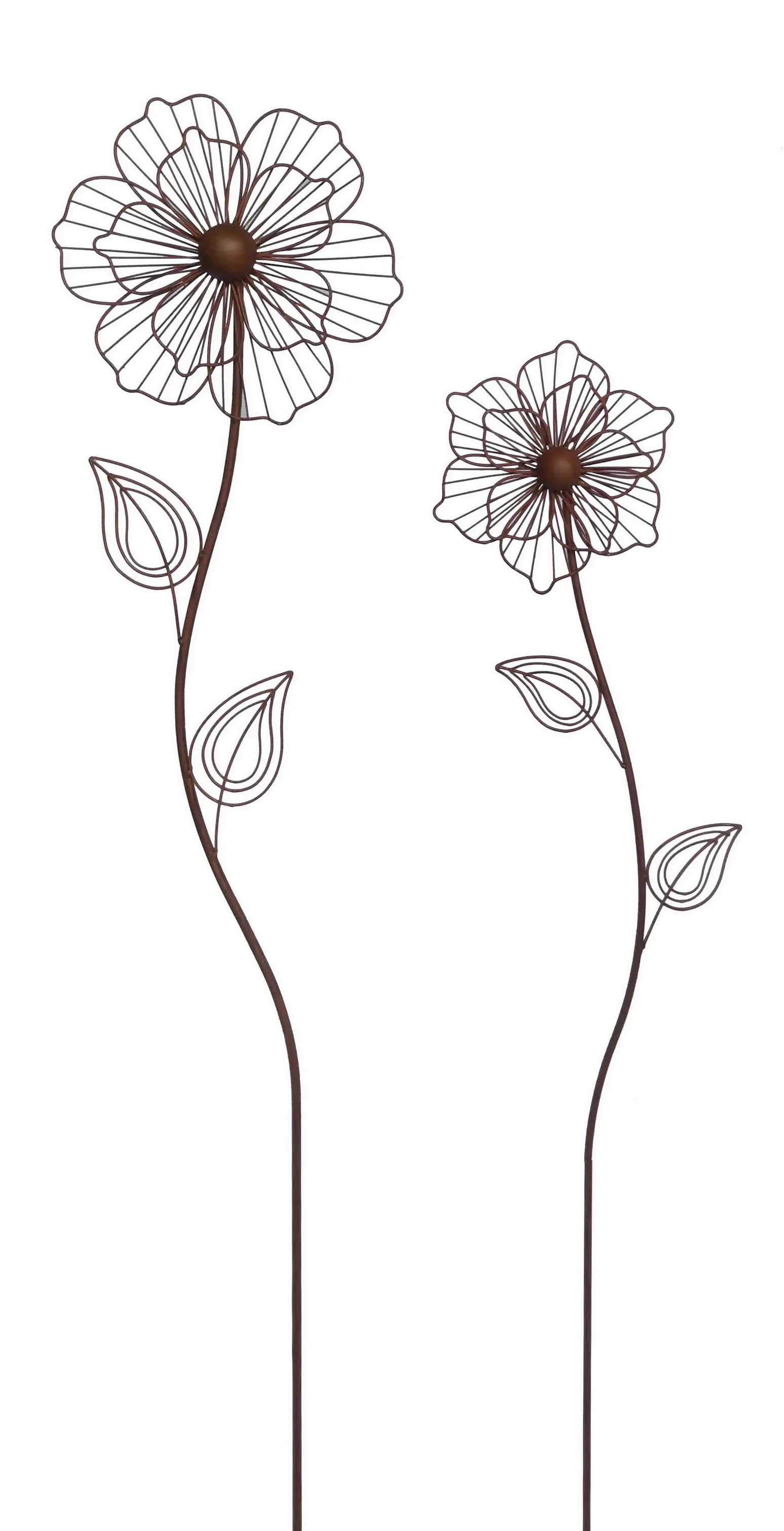 4333692876933 TrendLine Gartenstecker Blume Metall 115 x 24 cm Rostoptik