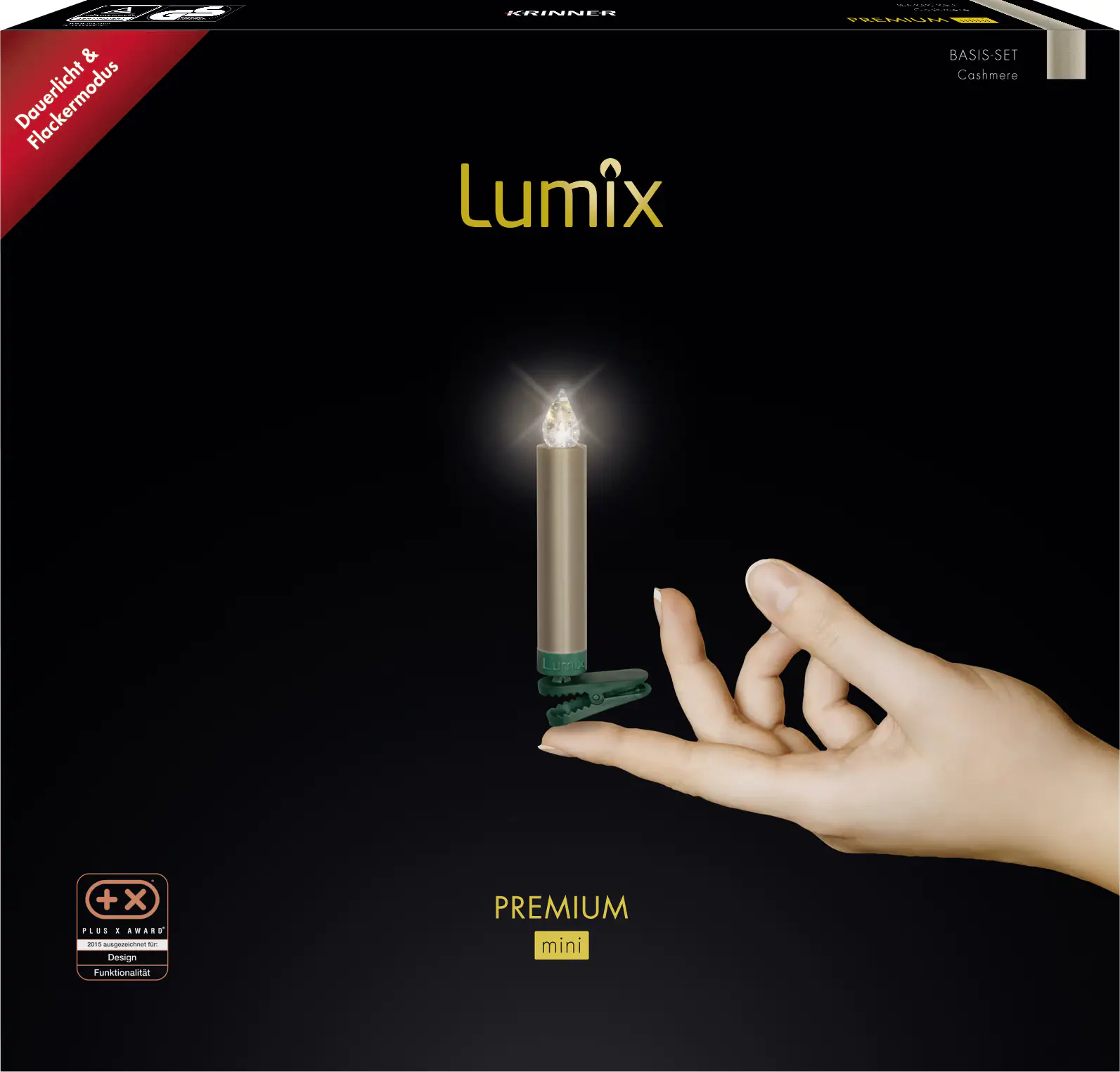 Krinner Lumix Weihnachtsbaumkerzen Premium mini Basisset 12 LEDs