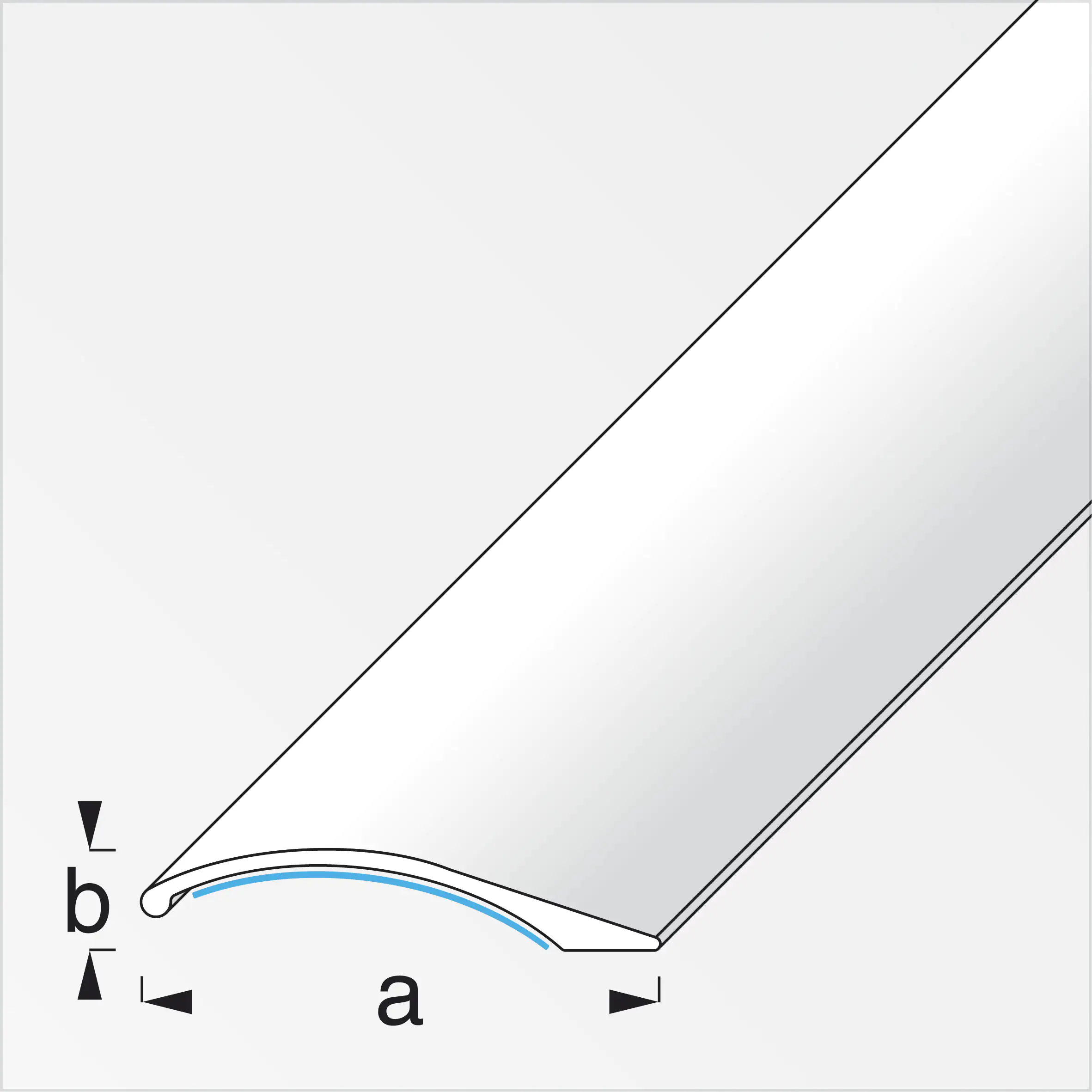 alfer Ausgleichsprofil 1 m, 38.5 x 7.5 mm Alu eloxiert gebürstet schwarz