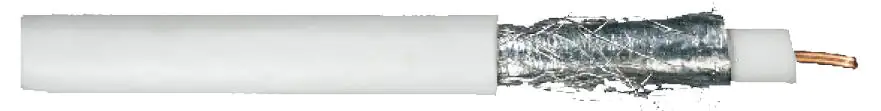 Koaxialkabel Koax 75 dB - 1 Meter, weiß