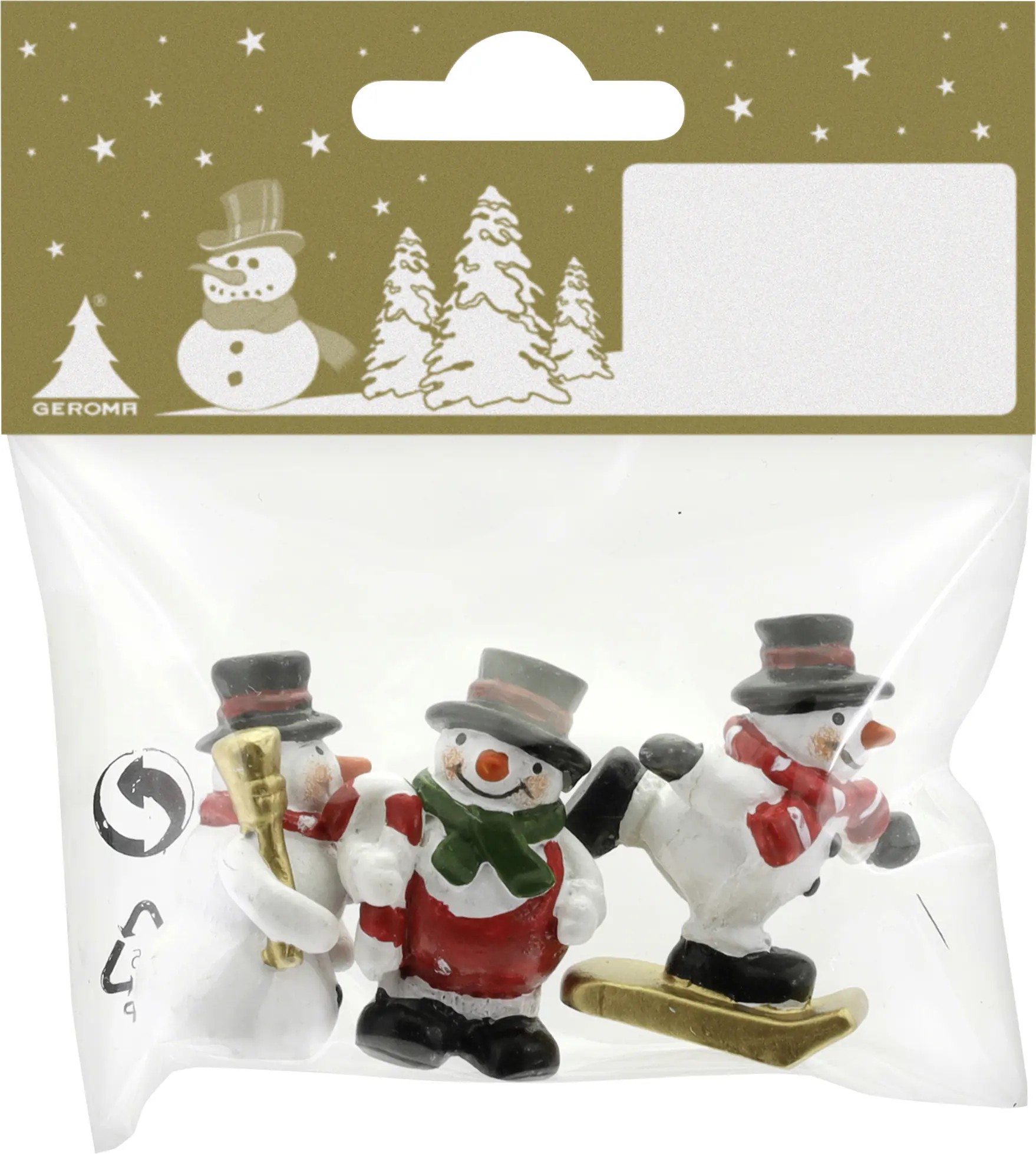 Dekofiguren Weihnachten Polyresin bunt 4 cm 3 Stück