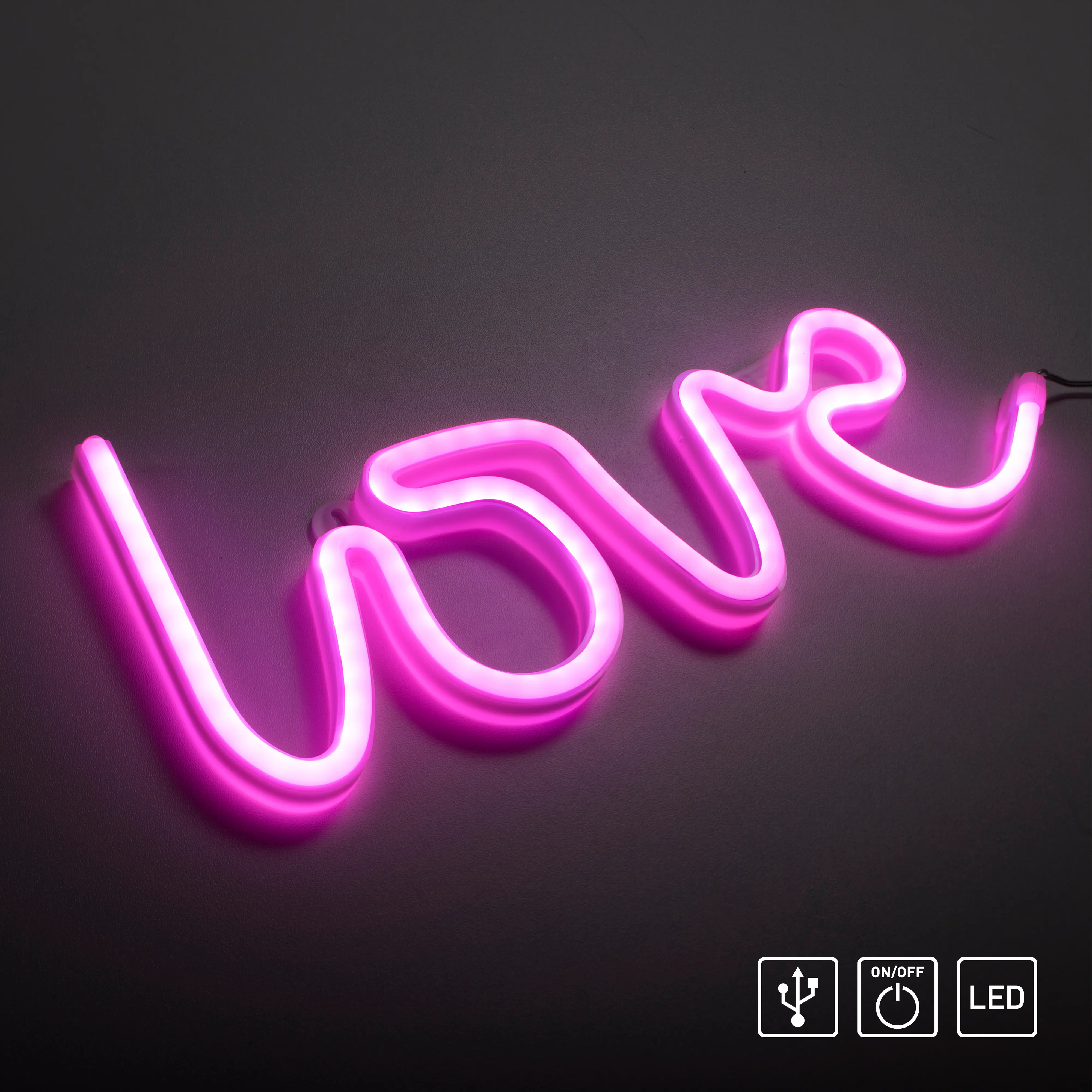 Just light LED Dekoleuchte Love 12,5 x 2 x 34,5 cm Just light LED Dekoleuchte Love 12,5 x 2 x 34,5 cm