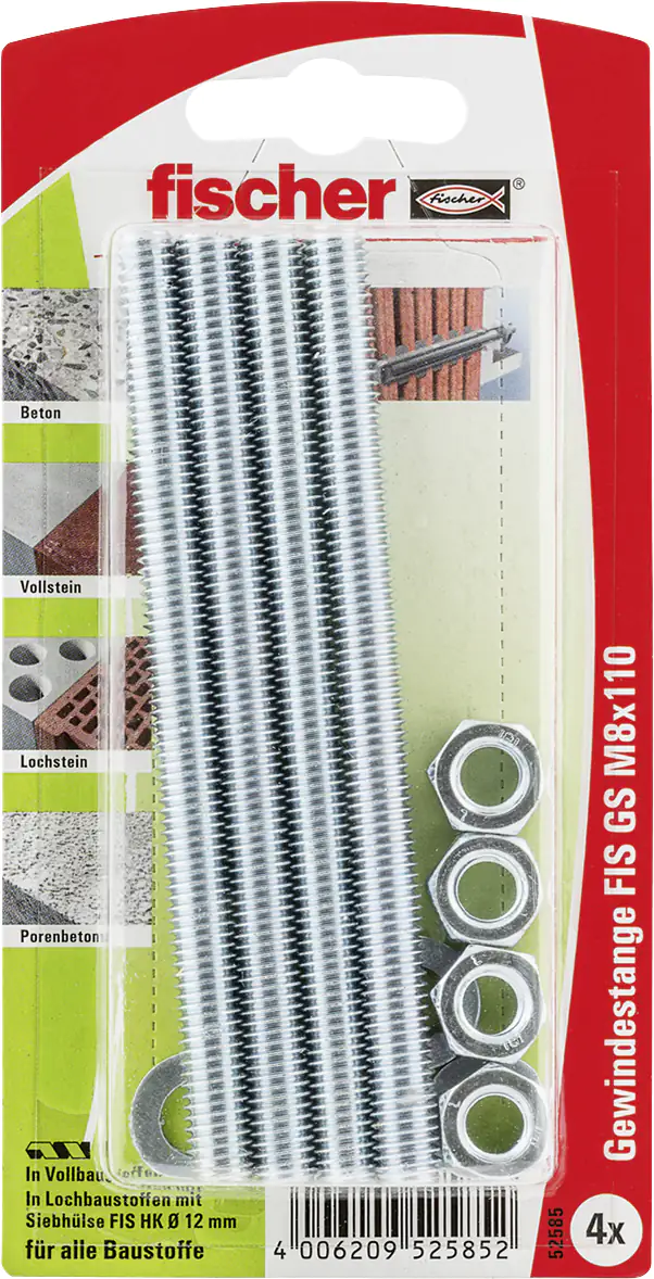 Fischer Gewindeanker FIS M8 x 110 mm - 4 Stück