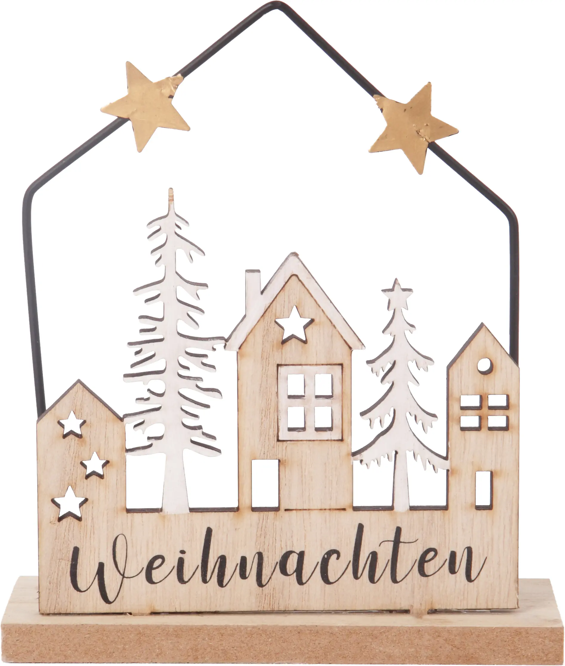 Dekoaufsteller Haus Weihnachten Holz 15 x 13 cm natur Dekoaufsteller Haus Weihnachten Holz 15 x 13 cm natur