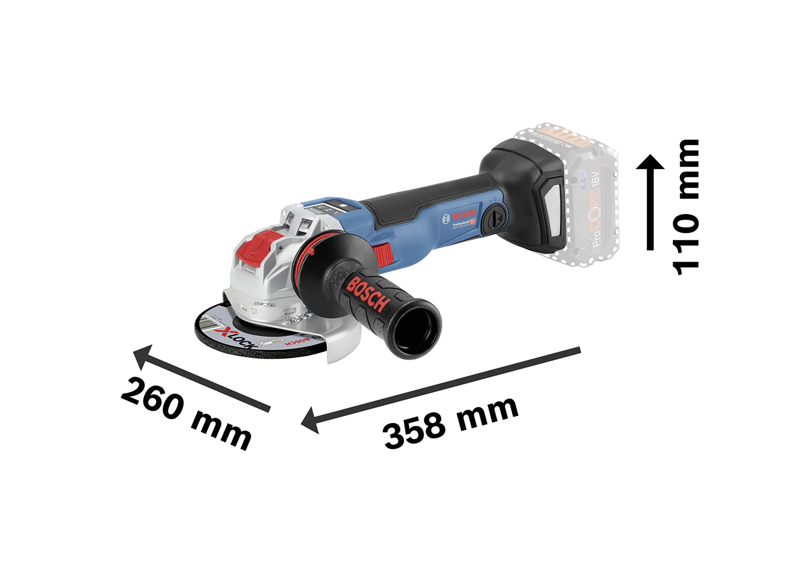 Bosch Professional Akku-Winkelschleifer GWX 18V-10 SC X-LOCK in L-Boxx