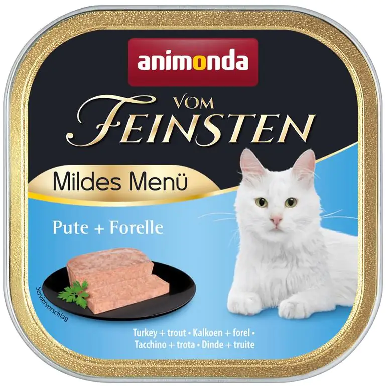 4017721830515 Vom Feinsten Katzennassfutter Mildes Menü Pute & Forelle, 100g