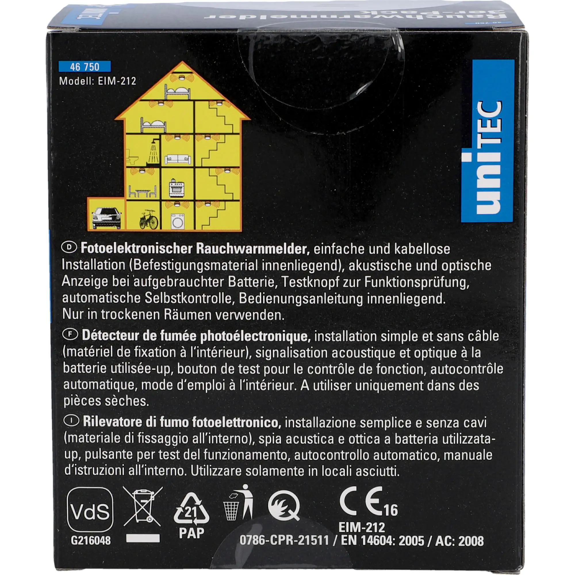 Rauchwarnmelder 3er Pack bis zu 10 Jahre Batterielaufzeit, VDS-geprüft Rauchwarnmelder 3er Pack bis zu 10 Jahre Batterielaufzeit, VDS-geprüft