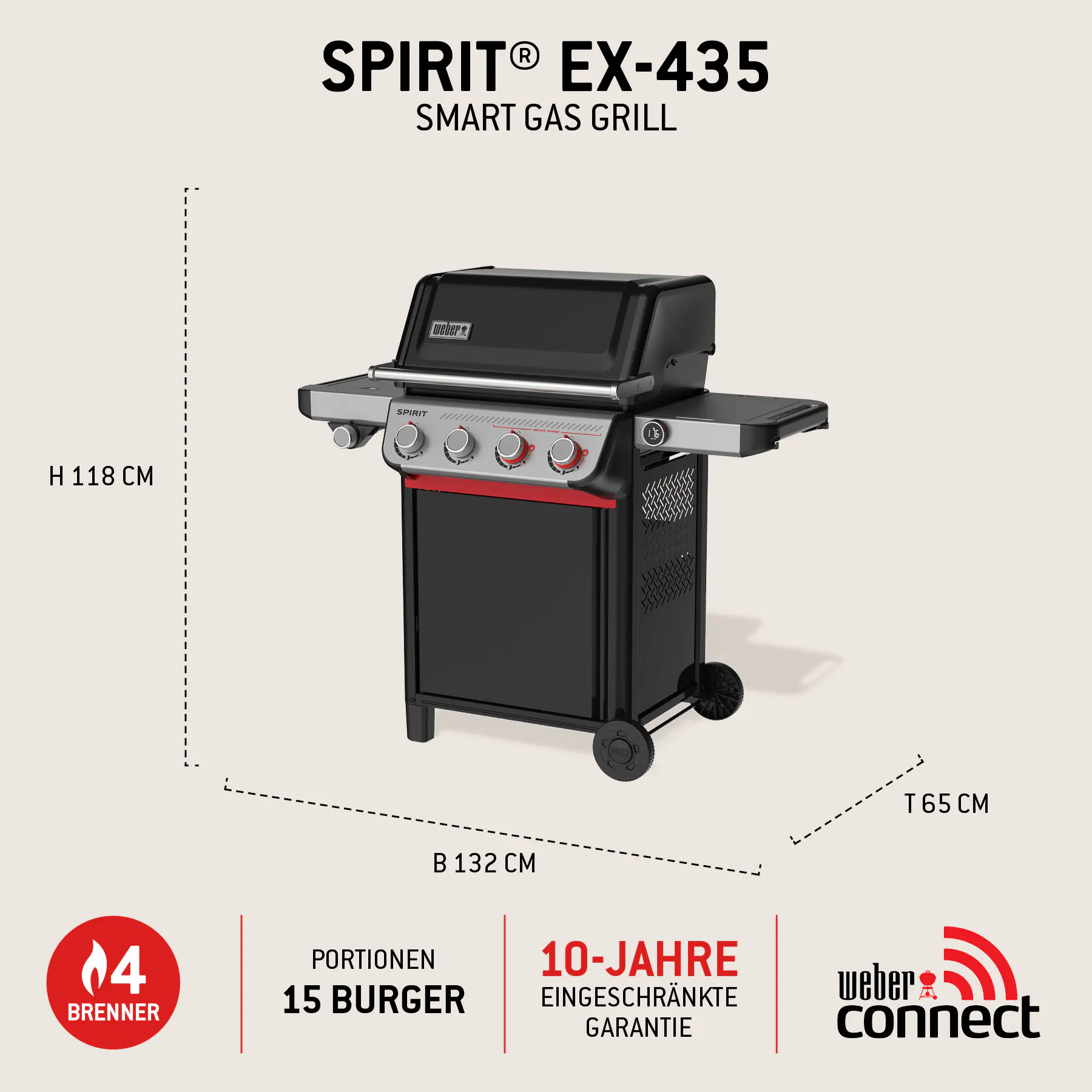 Weber Gasgrill Spirit EX-435 Grillfläche: 62 x 44 cm