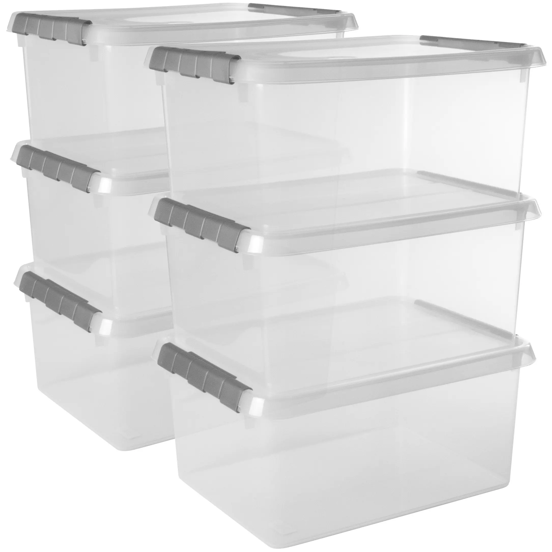 Sunware Comfort line Aufbewahrungsbox 6er-Set für 15L transparent metallfarbig