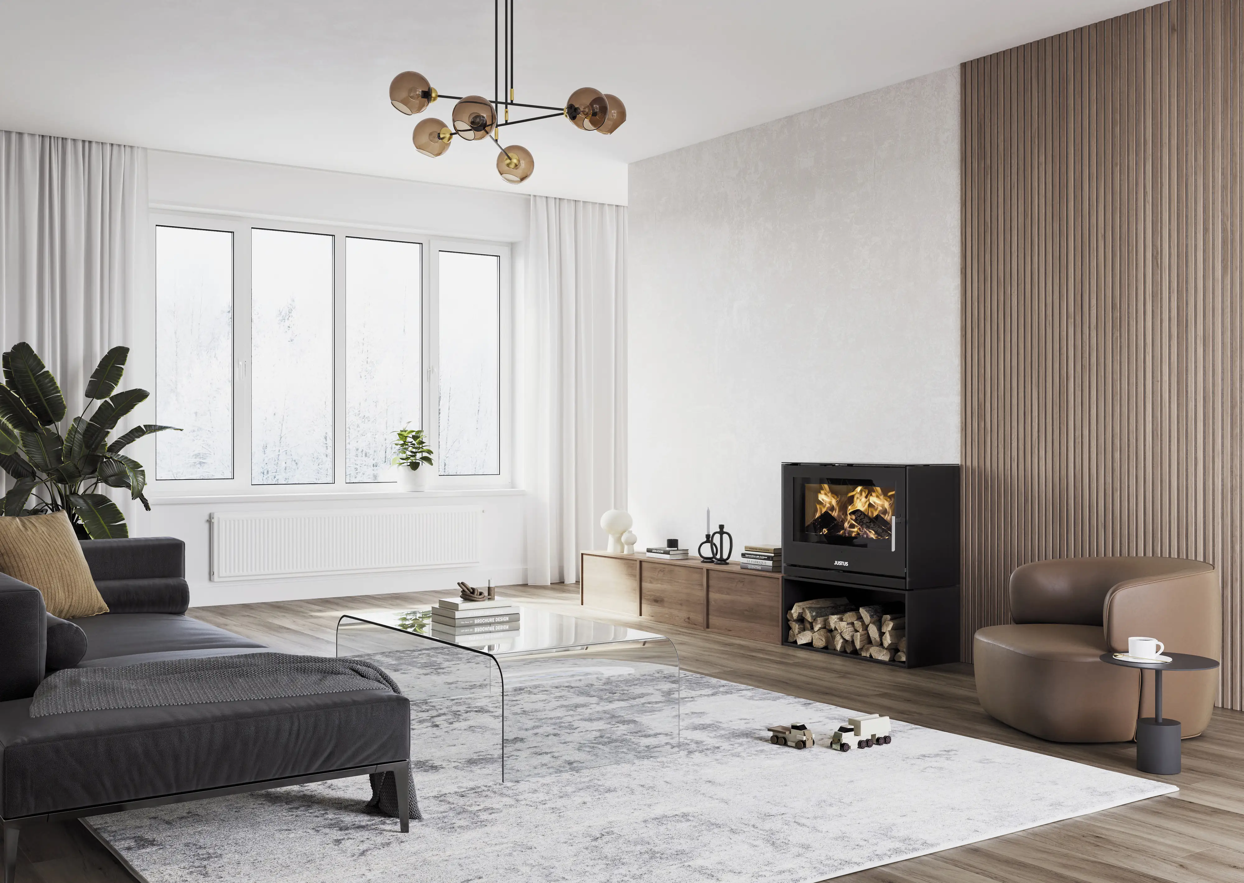 Justus Kaminofen Dias XL Stahl schwarz 8 kW