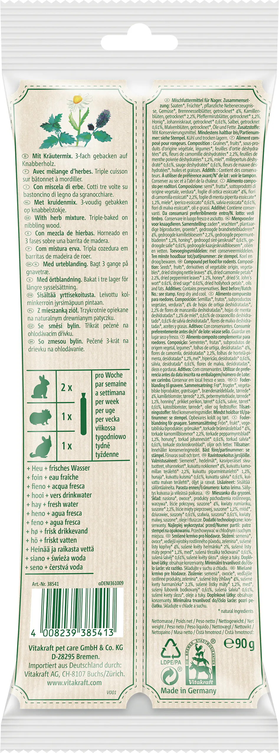 Vitakraft VitaVerde® Kräcker Kräutermix NA 2 Stück / 80 g