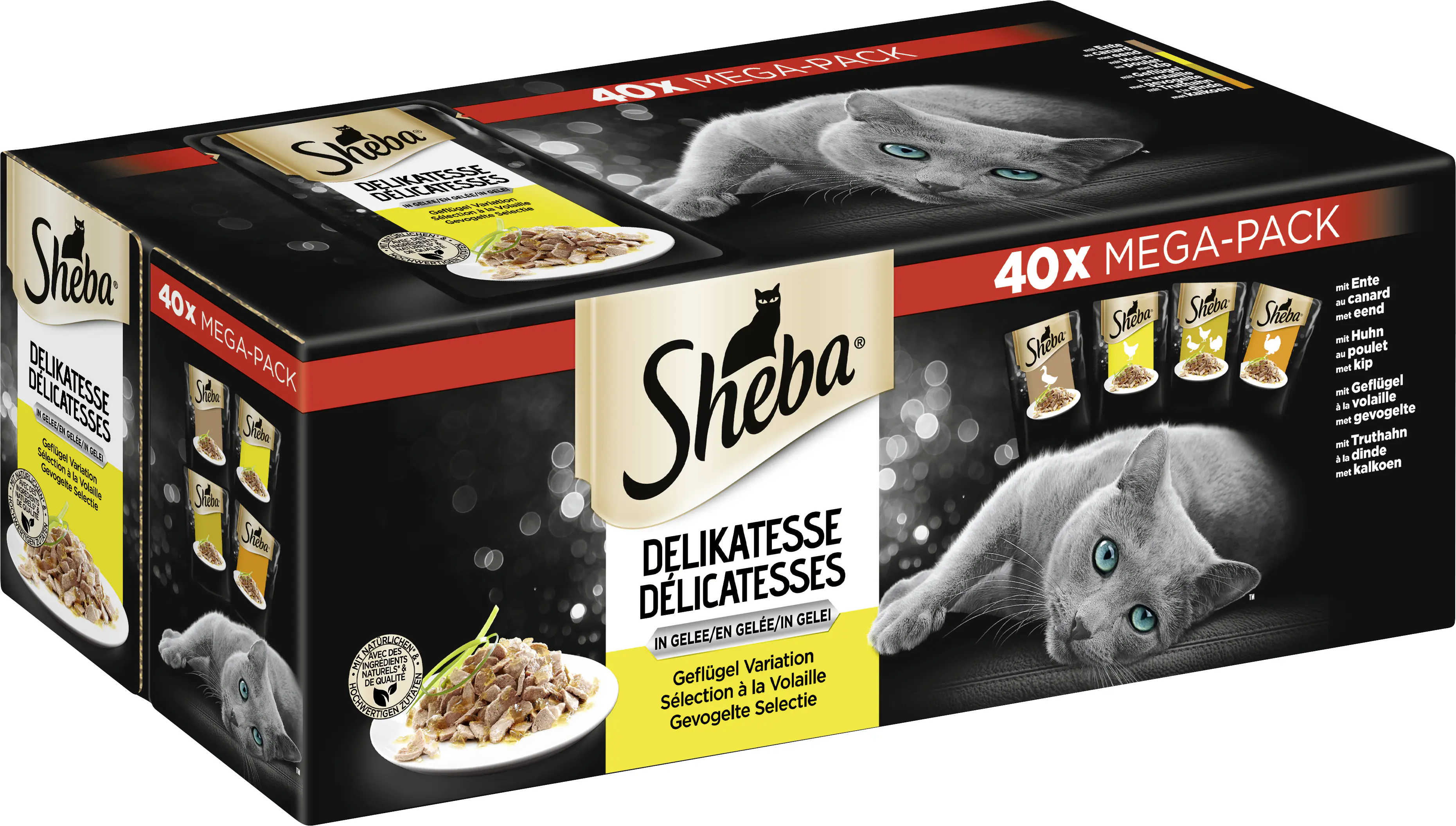 Sheba Delikatesse Multipack Portionsbeutel Geflügel Variation in Gelee