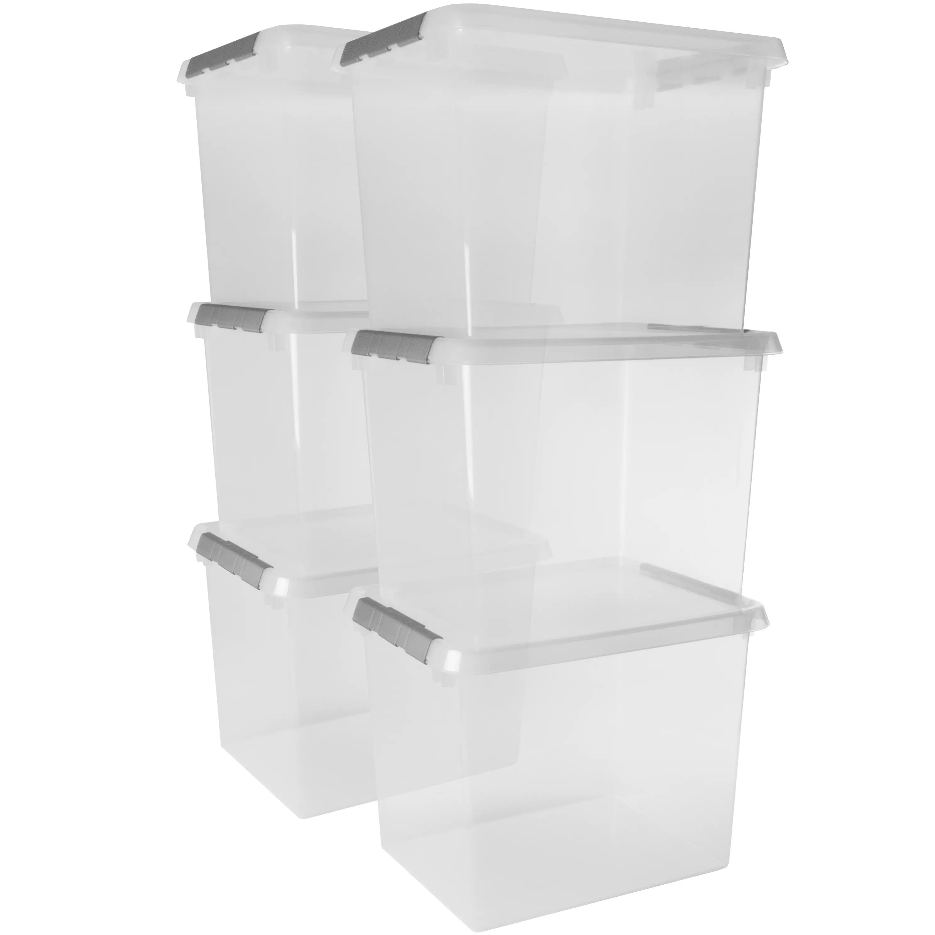 Sunware Comfort line Aufbewahrungsbox 6er-Set für 9L transparent metallfarbig Sunware Comfort line Aufbewahrungsbox 6er-Set für 9L transparent metallfarbig