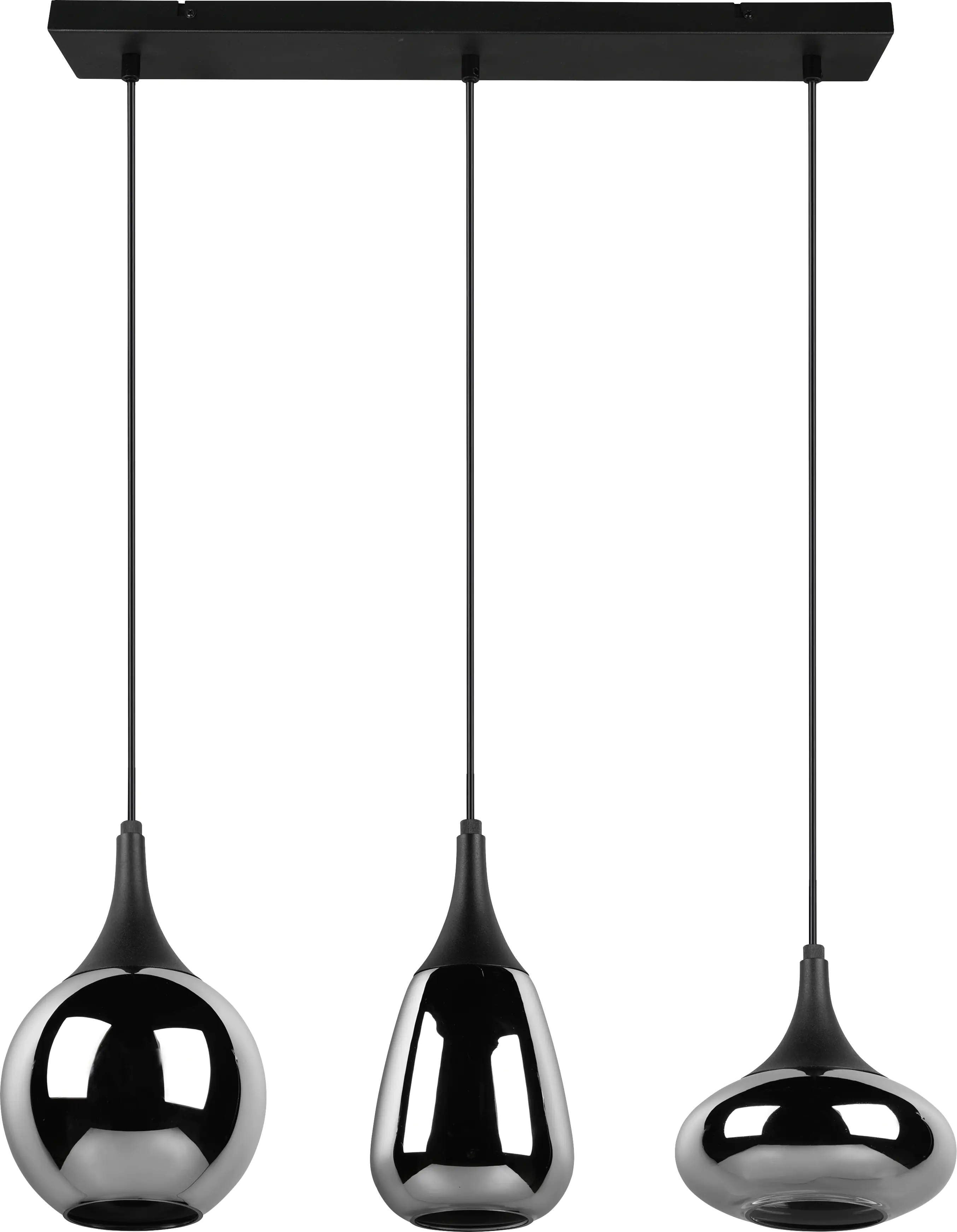 Trio Leuchten LED Pendelleuchte Lumina 3xE14, schwarz, Metall/Glas