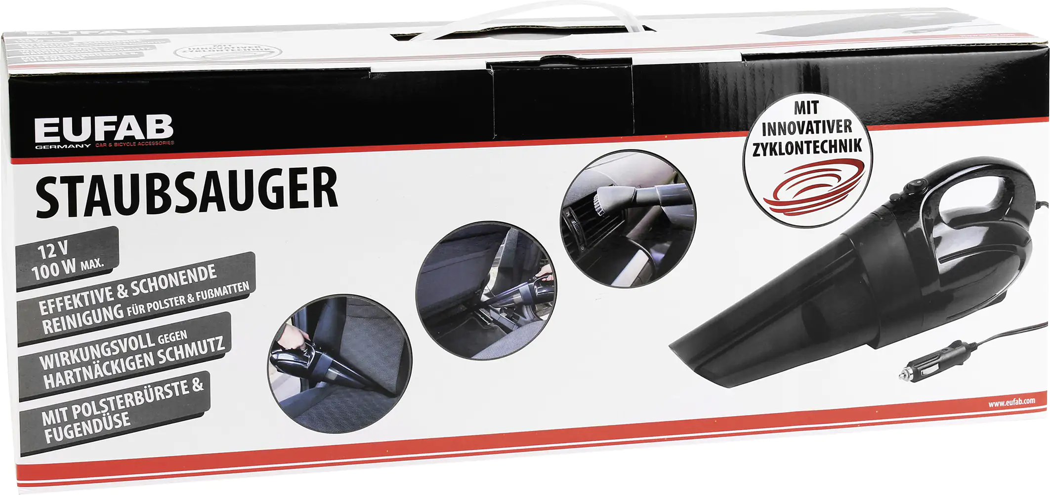 EUFAB Auto-Staubsauger 12V mit innovativer Zyklontechnik