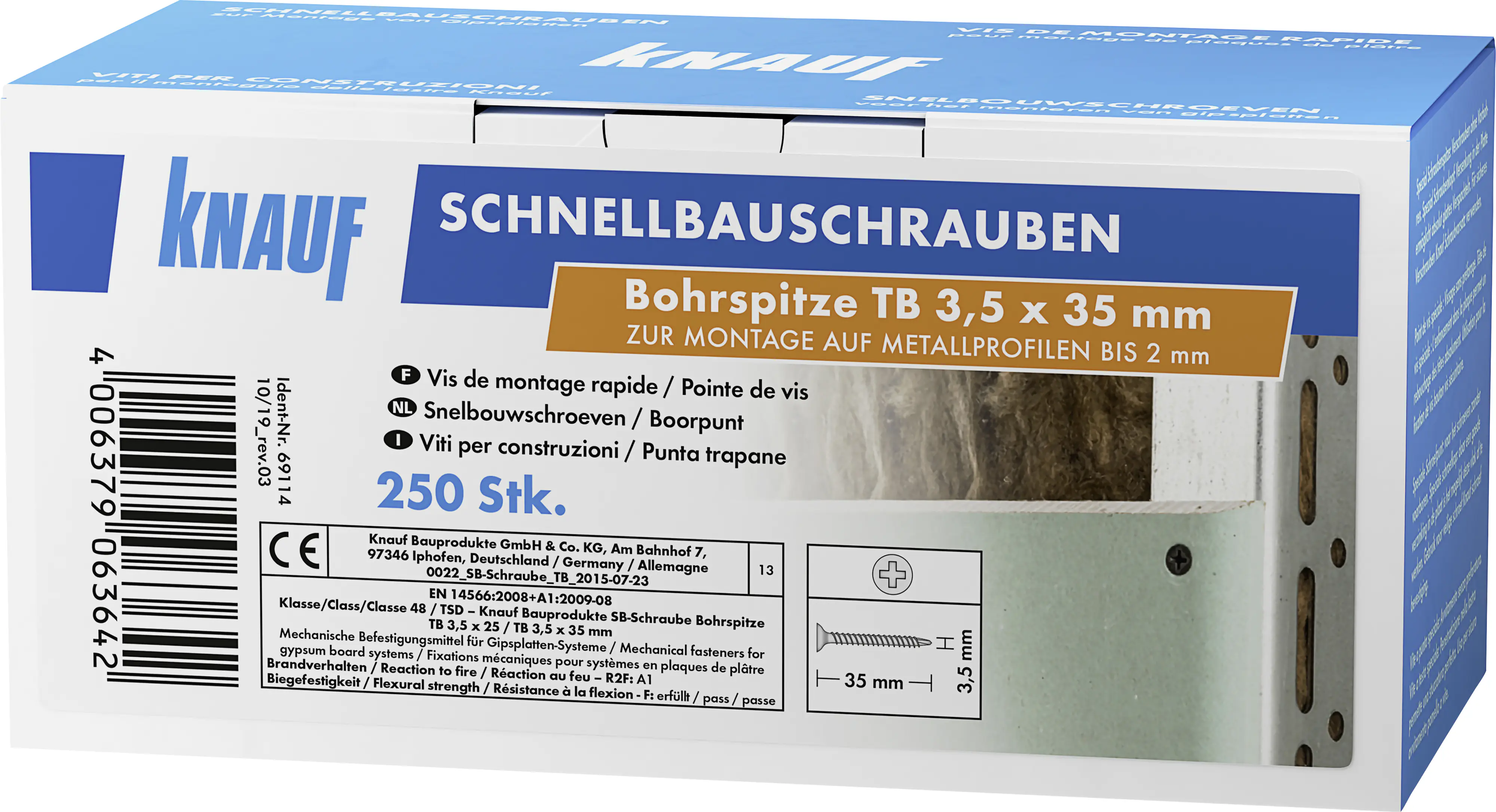 Knauf Schnellbauschrauben 3,5 x 35 mm, PH 1, 250 Stück