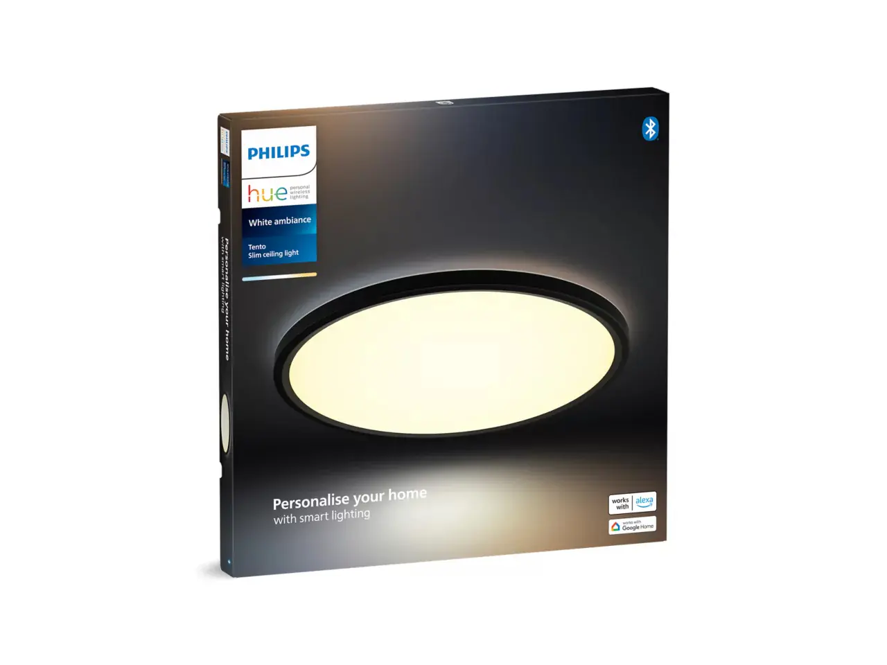 Philips Hue LED Deckenleuchte Tento + Wandschalter rund schwarz Ø 42,1 cm warmweiß-kaltweiß