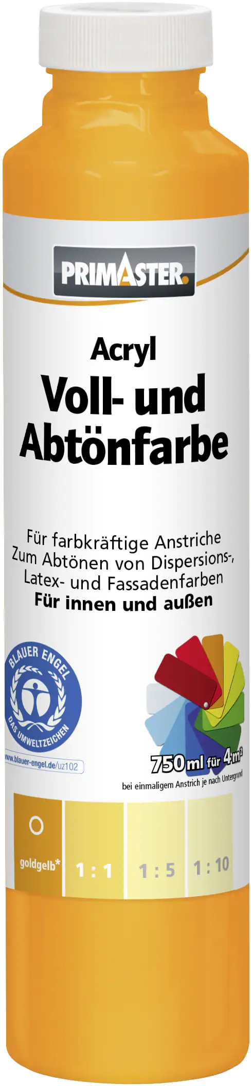 Primaster Voll- und Abtönfarbe 750 ml goldgelb matt