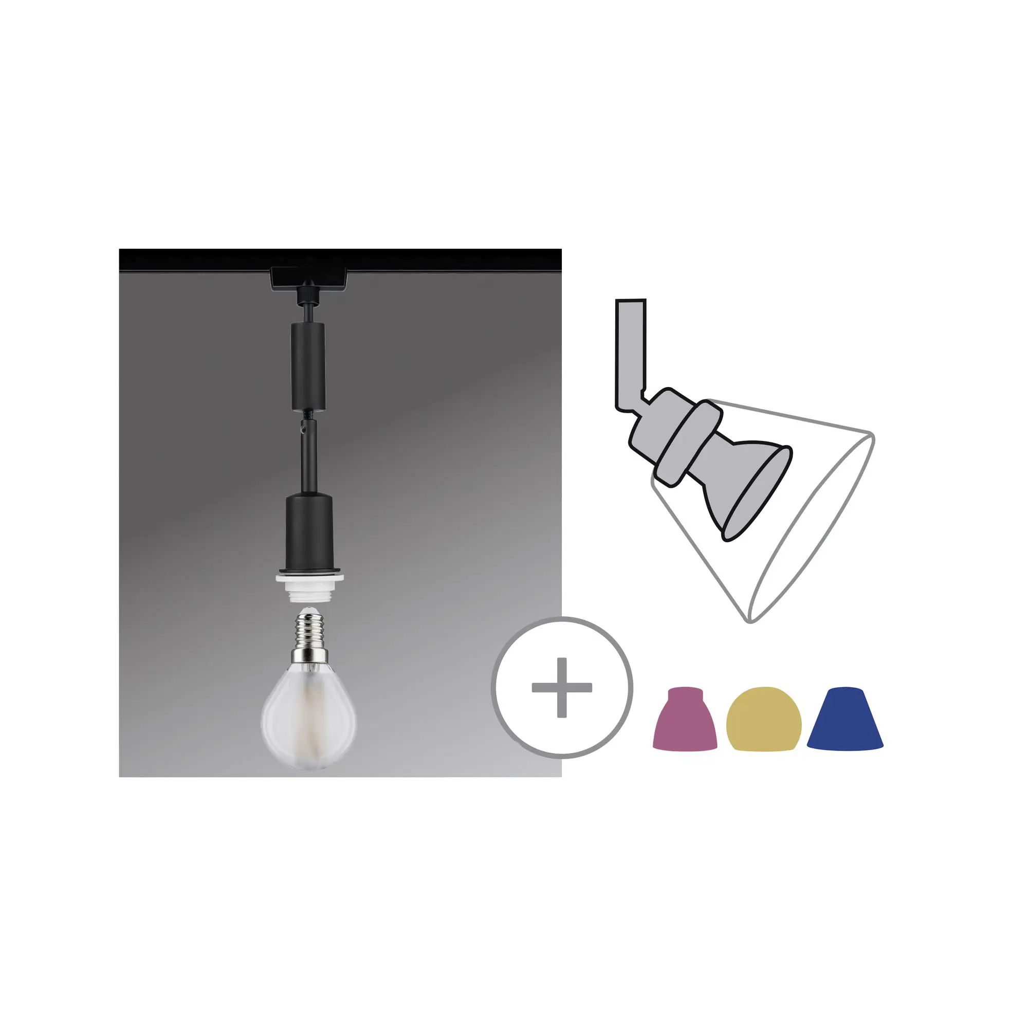 Paulmann URail DecoSystems Pendel E14 schwarz matt 1,35 m max. 20 W