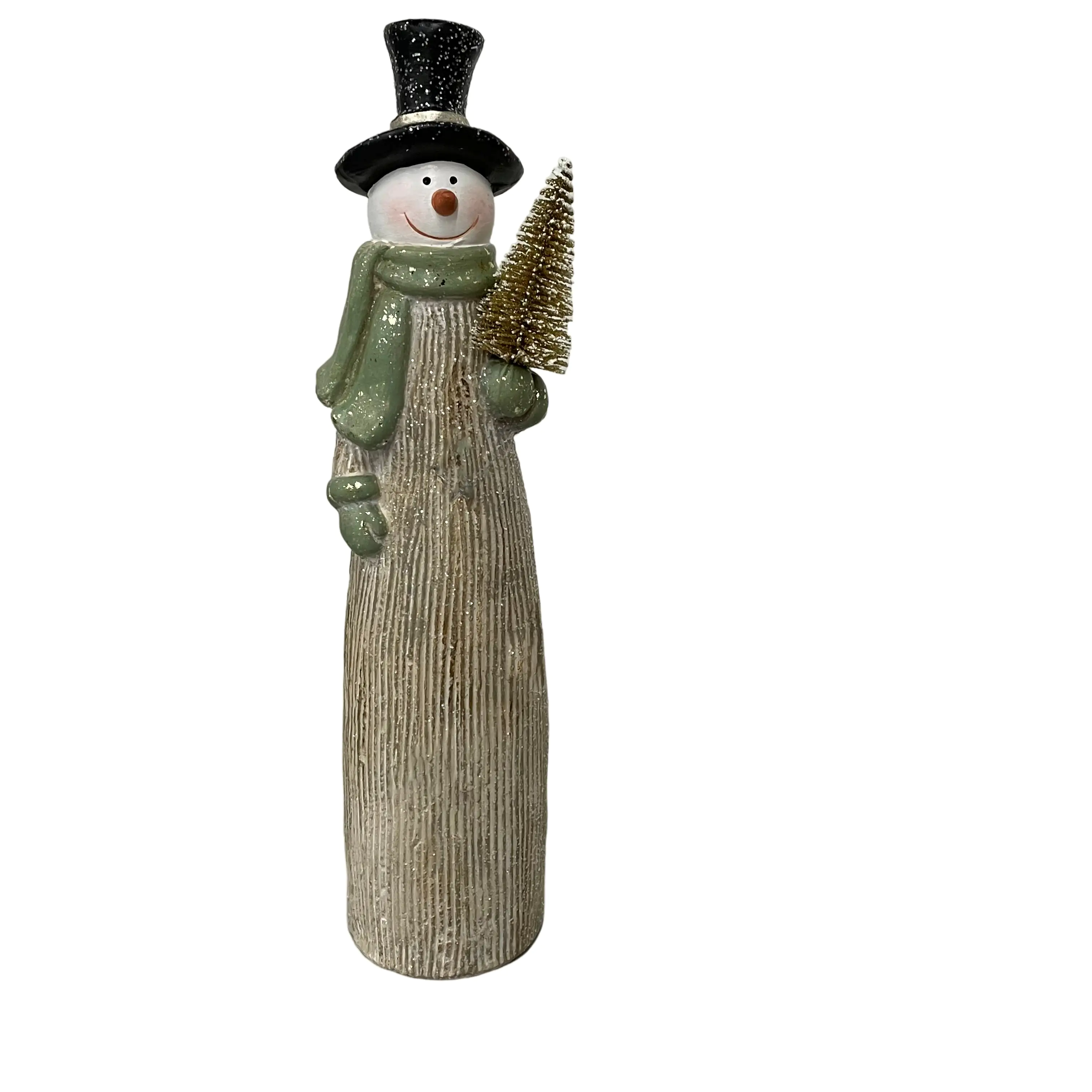TrendLine Dekofigur Keramik Schneemann 35 x 8 cm grün-weiß TrendLine Dekofigur Keramik Schneemann 35 x 8 cm grün-weiß