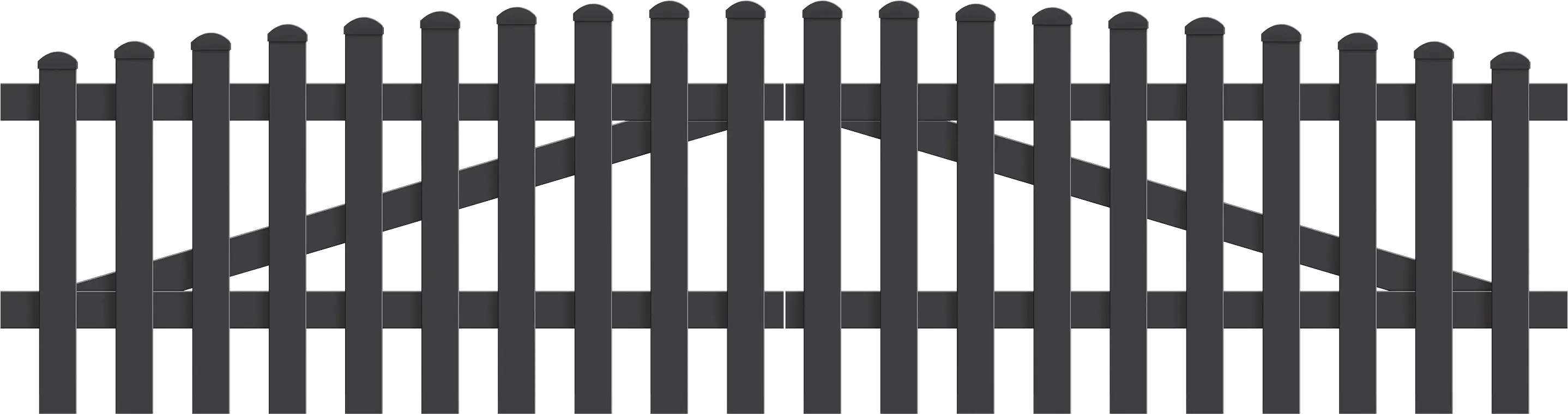 KM Zaun Doppeltor Triest Oberbogen 303,4 x 100 cm, anthrazit