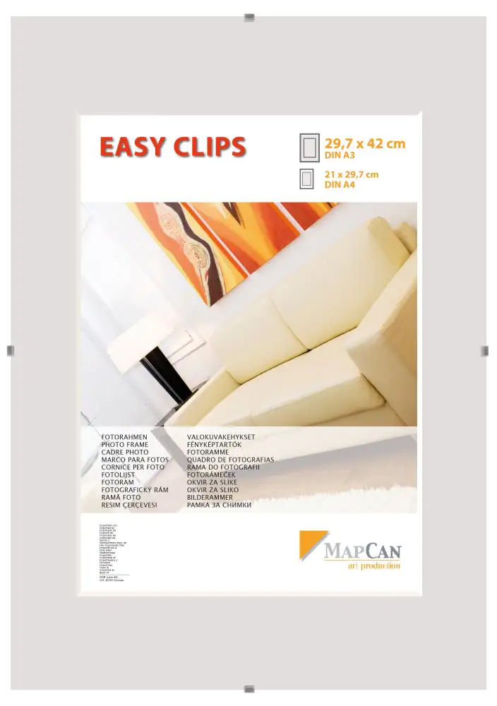 Cliprahmen Easyclips Normalglas 29,7 x 42 cm