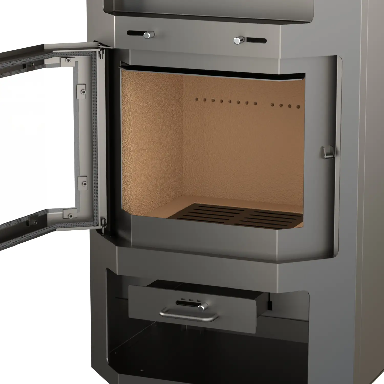 Thermia Kaminofen Bali Max Stahl gussgrau 8,5 kW