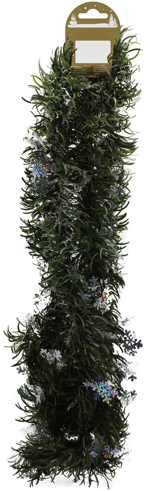 Tannengirlande mit Schneeflocken 270 cm grün silber 1 Stück