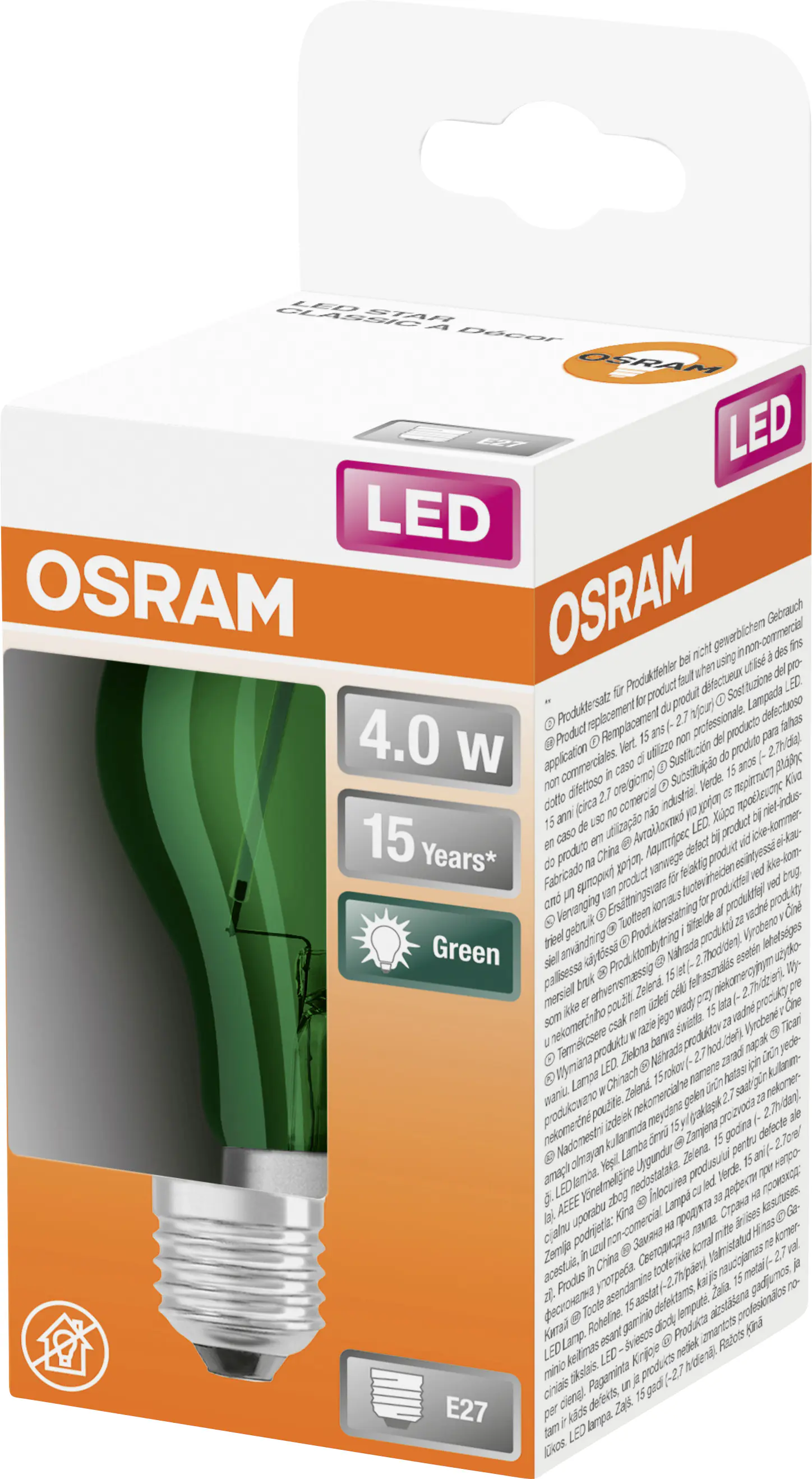 Osram LED Leuchtmittel Star Classic A 15 Decor E27 2,5W warmweiß, klar