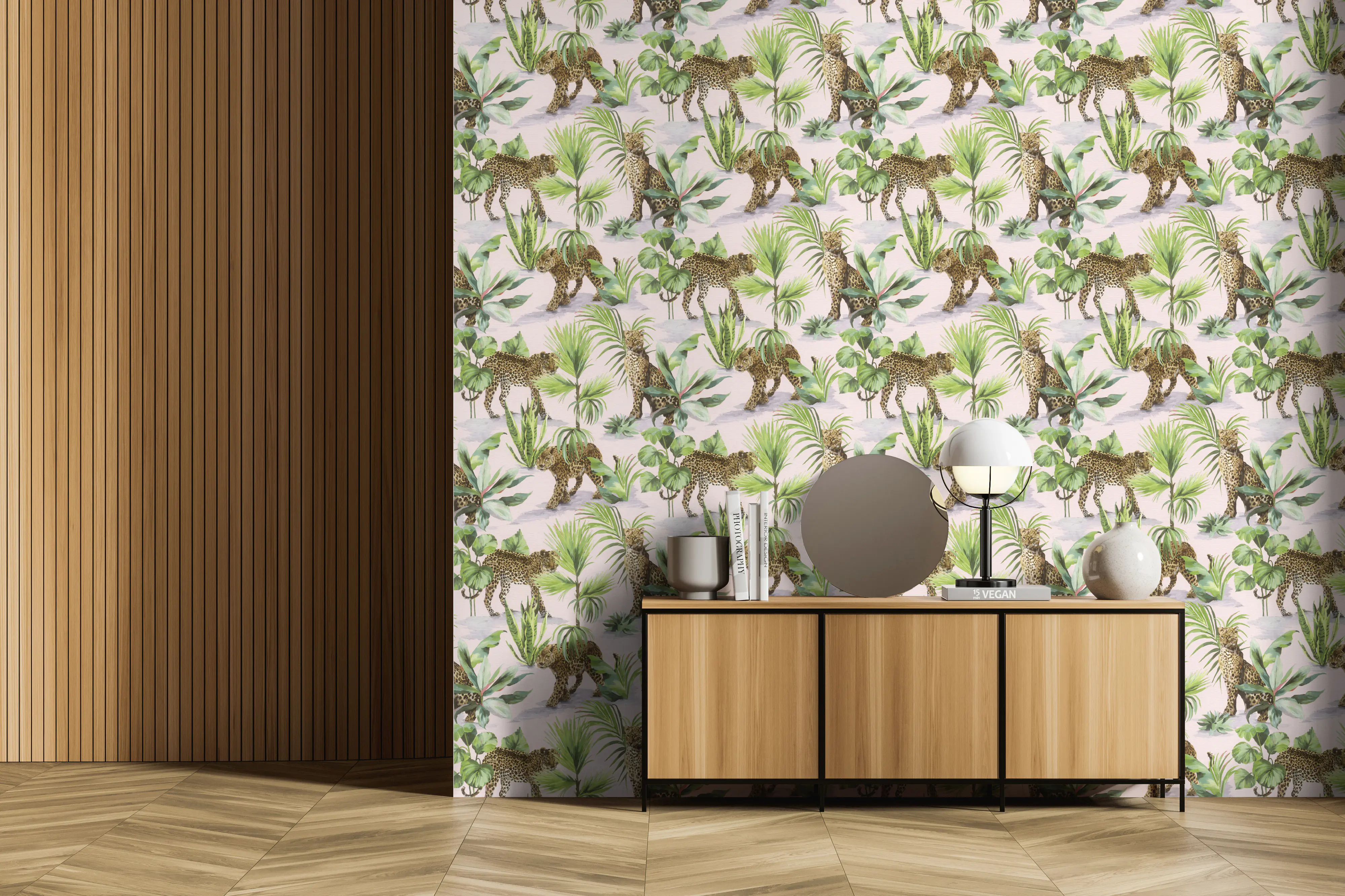 Tesa x Rasch selbstklebende Tapete Savanna Leopard braun grün 6 x 0,53 m 