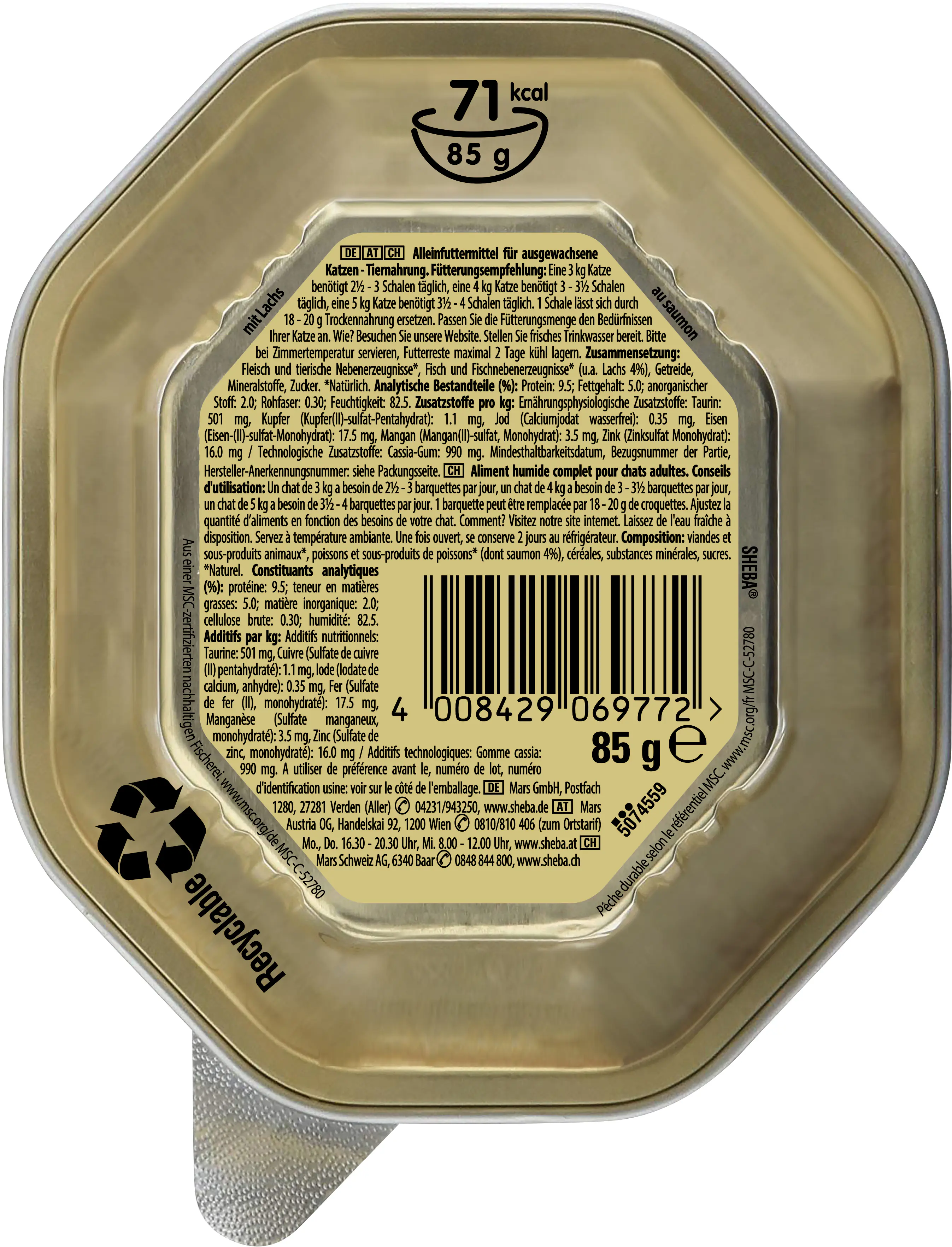 Sheba Classics in Pastete Katzennassfutter Adult 85 g Lachs