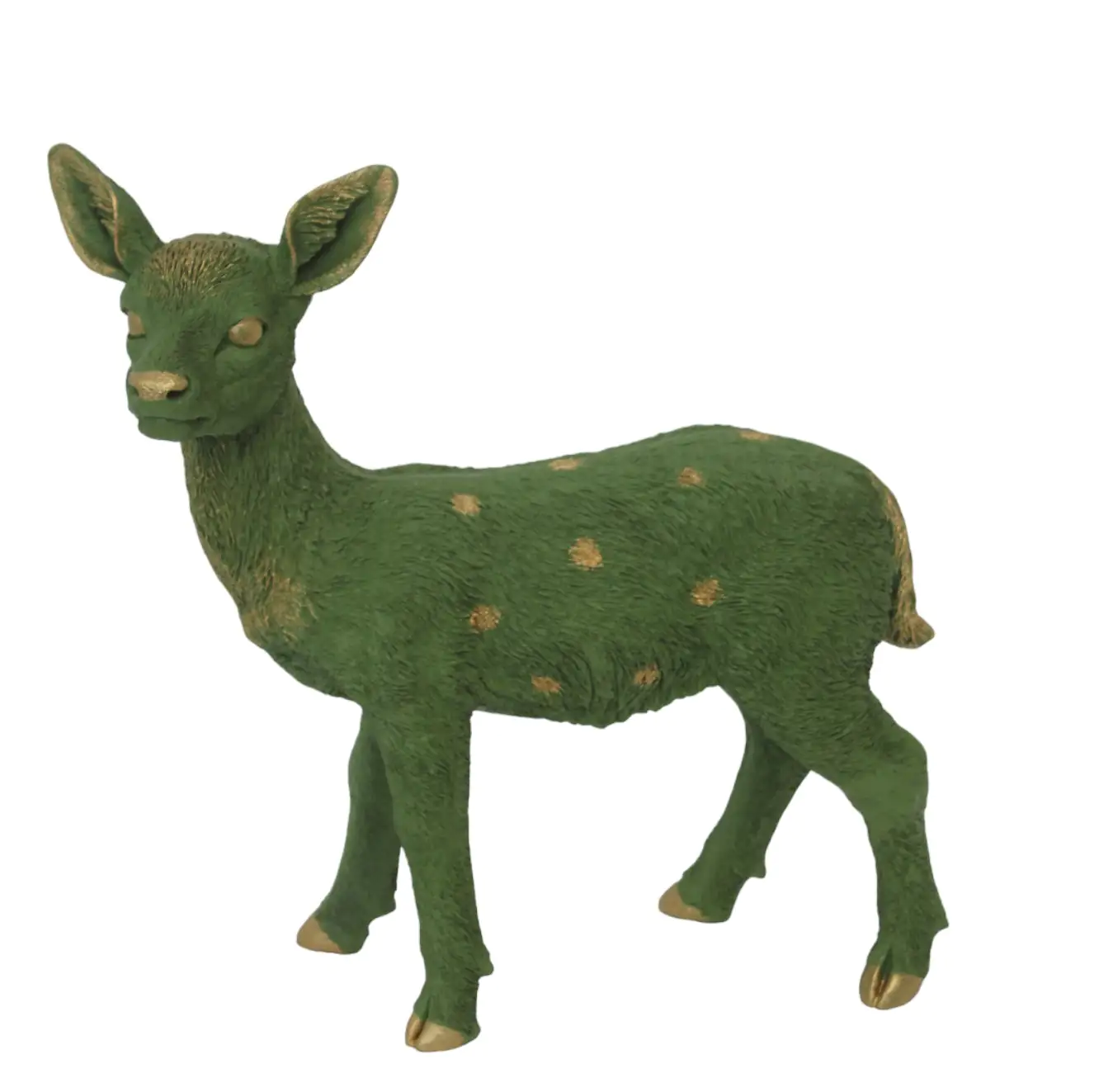 Figur Rehkitz Polyresin 46 x 17 x 42 cm grün