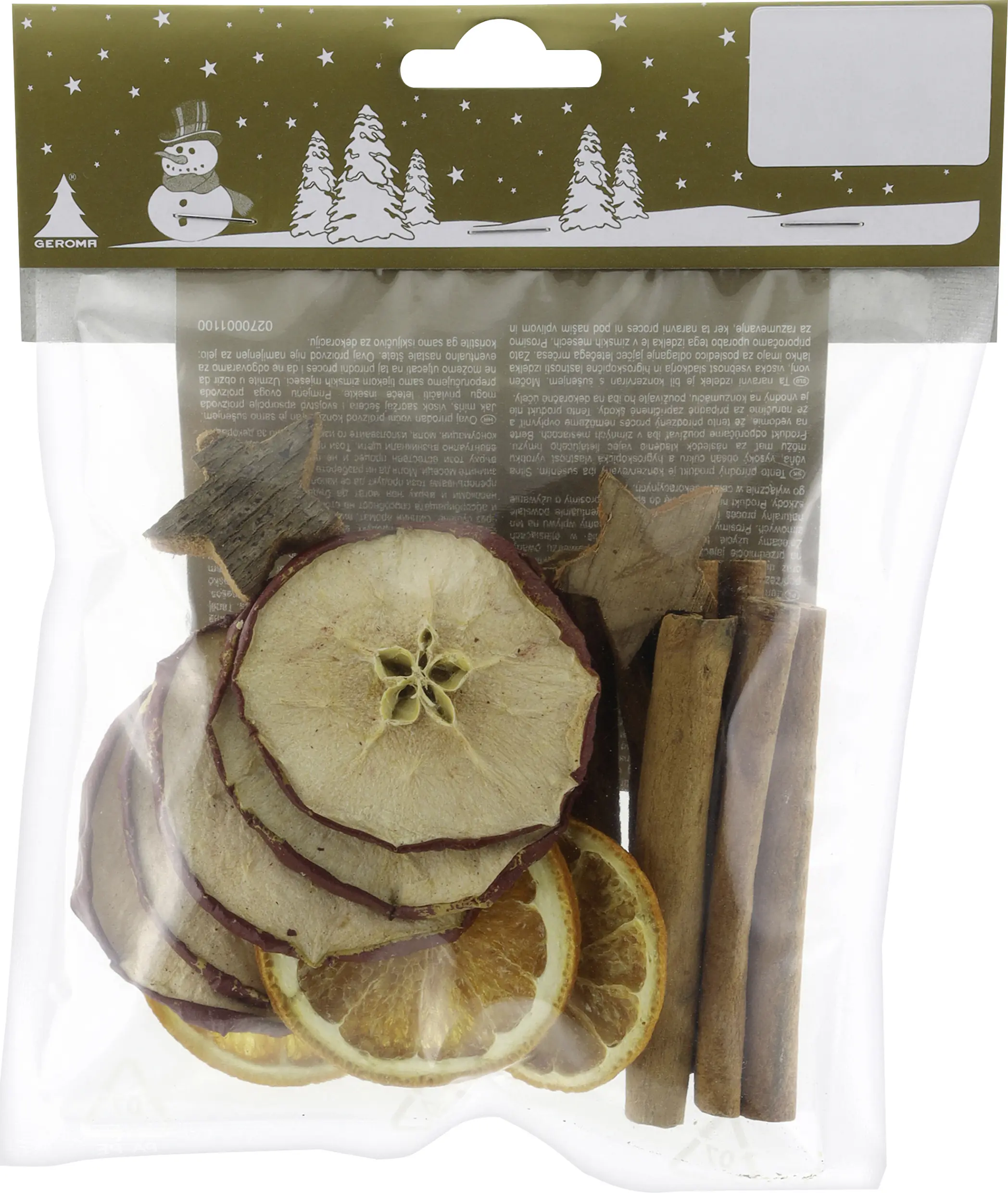 Weihnachtsdeko Trockenfrüchte 5 cm natur - 15-teilig