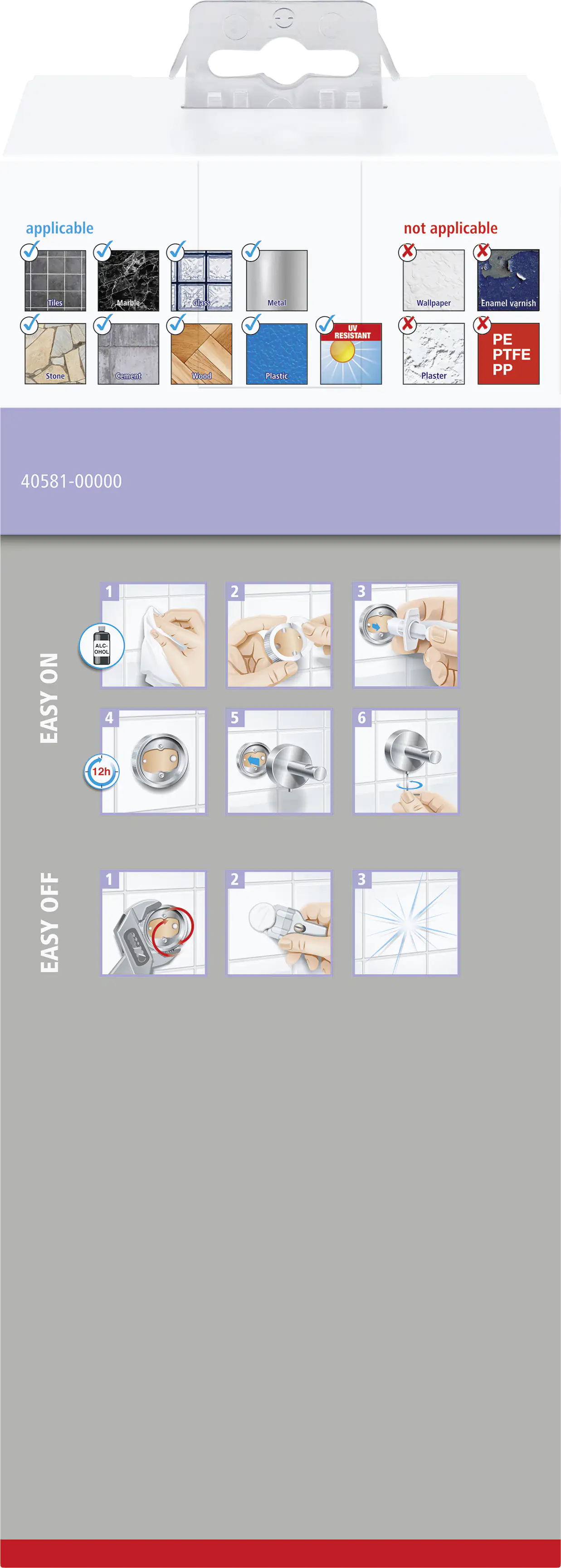 tesa WC-Bürstenhalter Moon grau