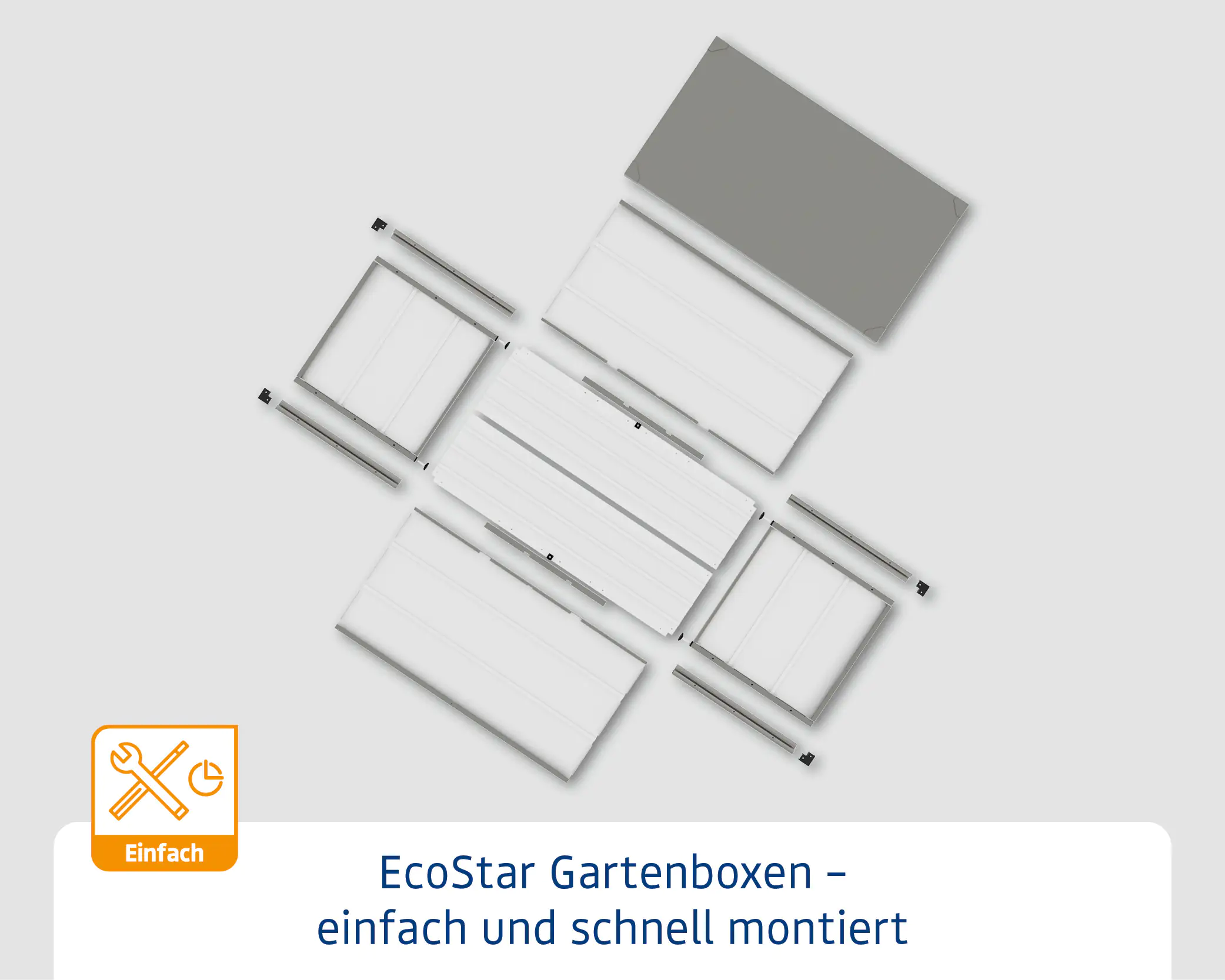 EcoStar Gartenbox Elegant 1620, 166 x 87,4 x 72,6 cm, alugrau EcoStar Gartenbox Elegant 1620, 166 x 87,4 x 72,6 cm, alugrau