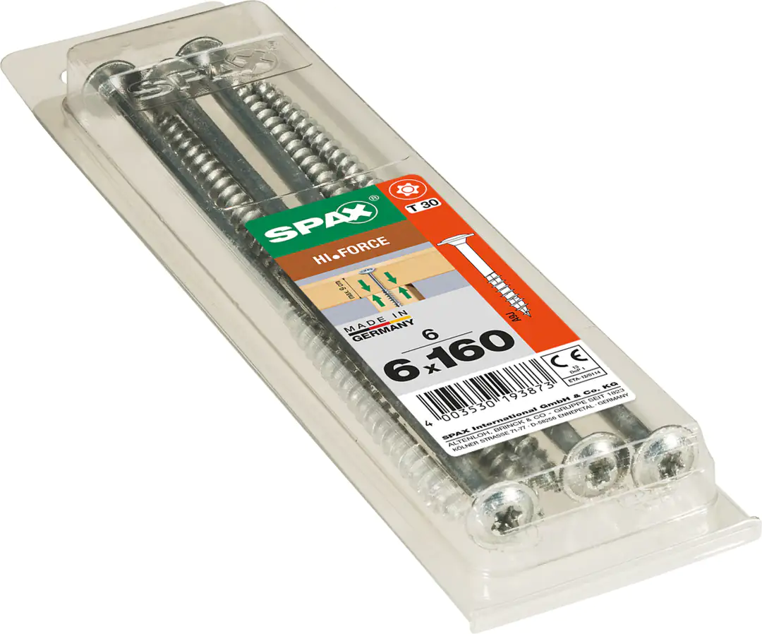 Spax Holzbauschrauben 6.0 x 160 mm TX 30 Tellerkopf - 6 Stk.
