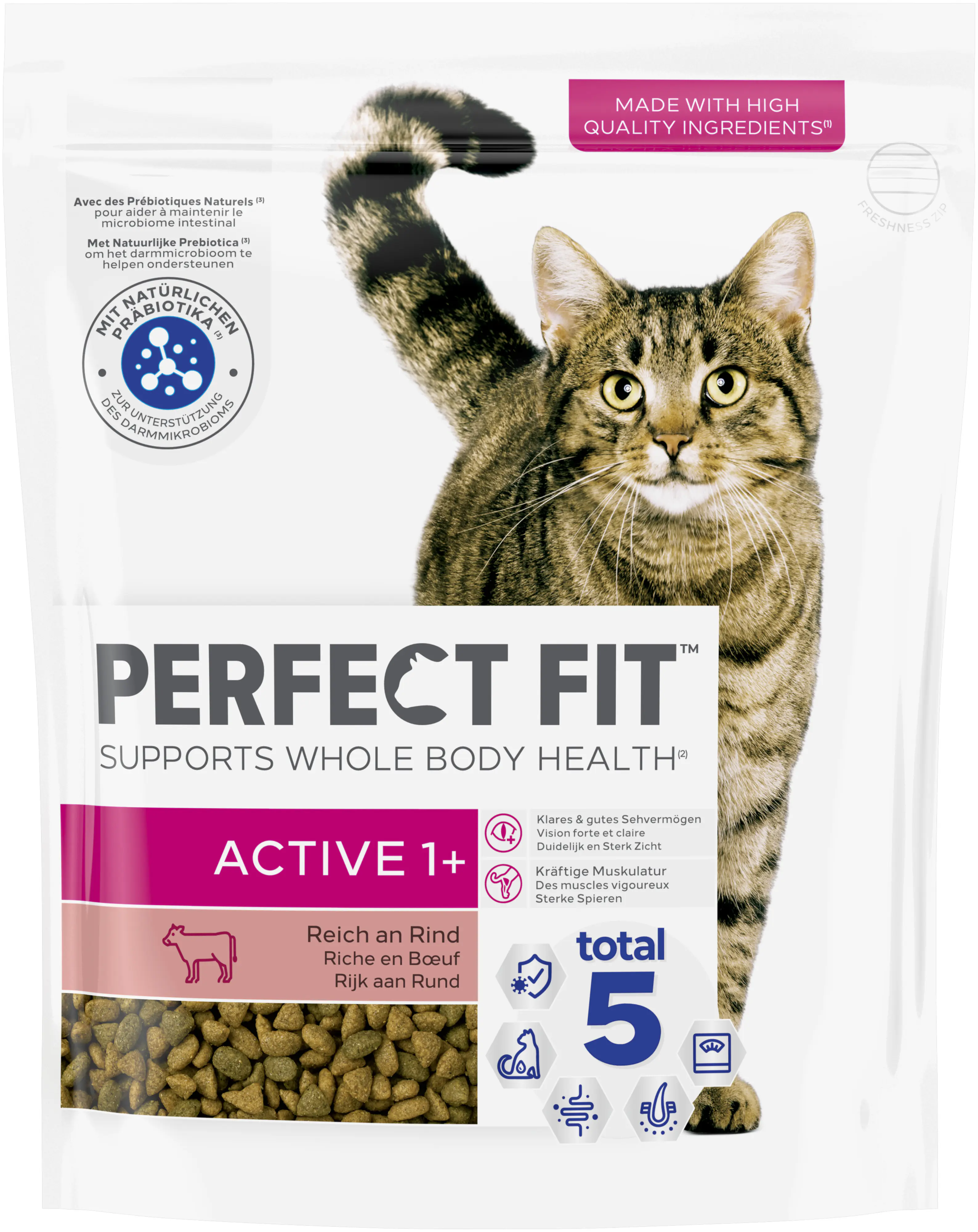 Perfect Fit Active 1+ Katzentrockenfutter Adult 750 g Rind