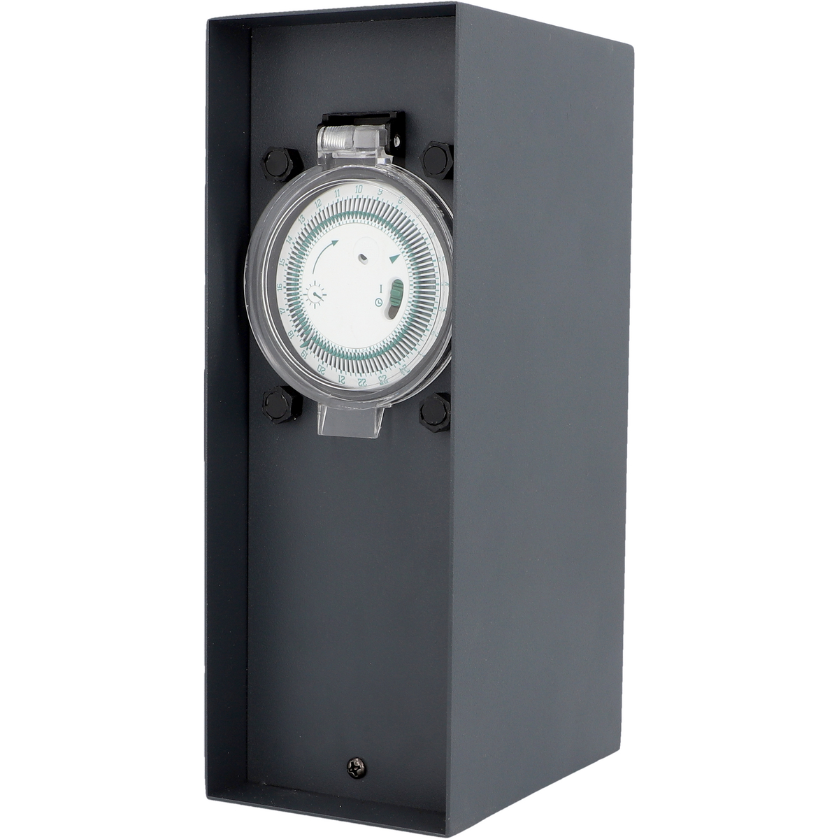 Unitec Gartensäule mit 2 Schutzkontakt-Steckdosen inkl. Zeitschaltuhr schwarz