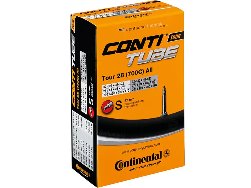 Continental Fahrradschlauch Tour 28 (700C) 28 Zoll Sclaverandventil