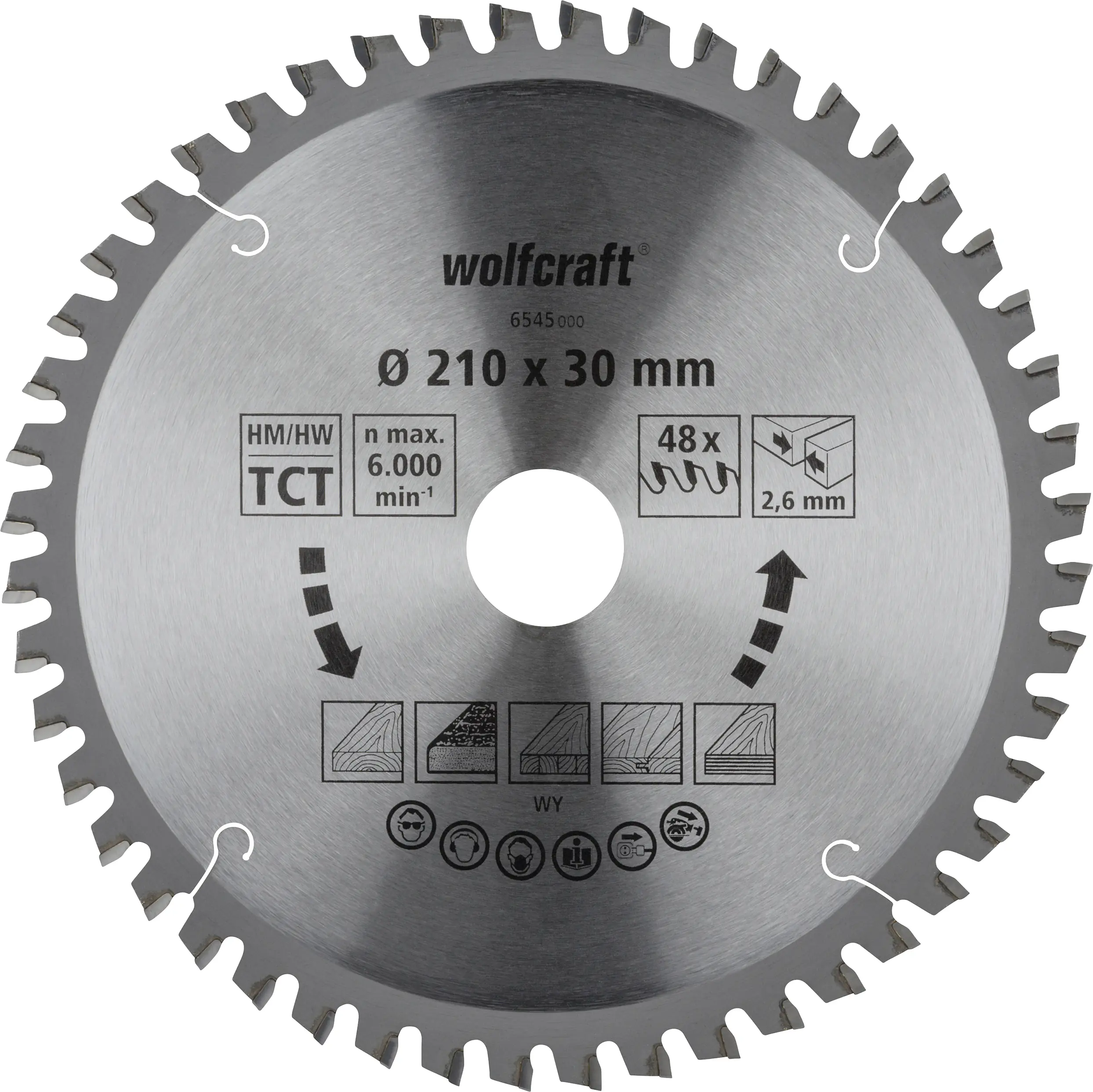 Wolfcraft Sägeblatt Ø 210 mm 48 Zähne Hartmetall