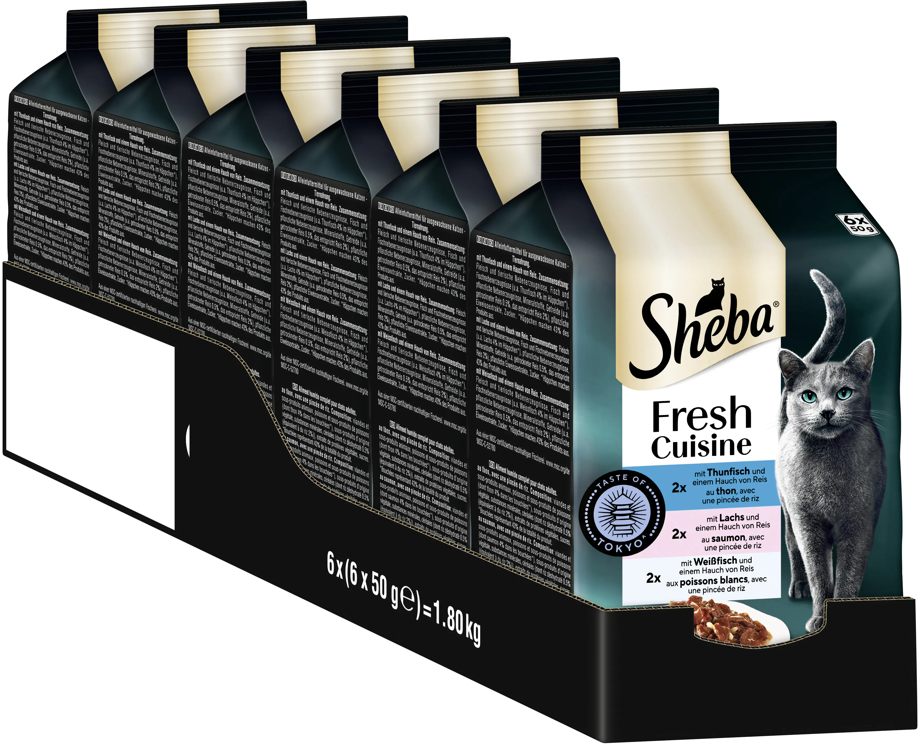 Sheba Fresh Cuisine Katzennassfutter Adult 6 x 50 g Thunfisch 